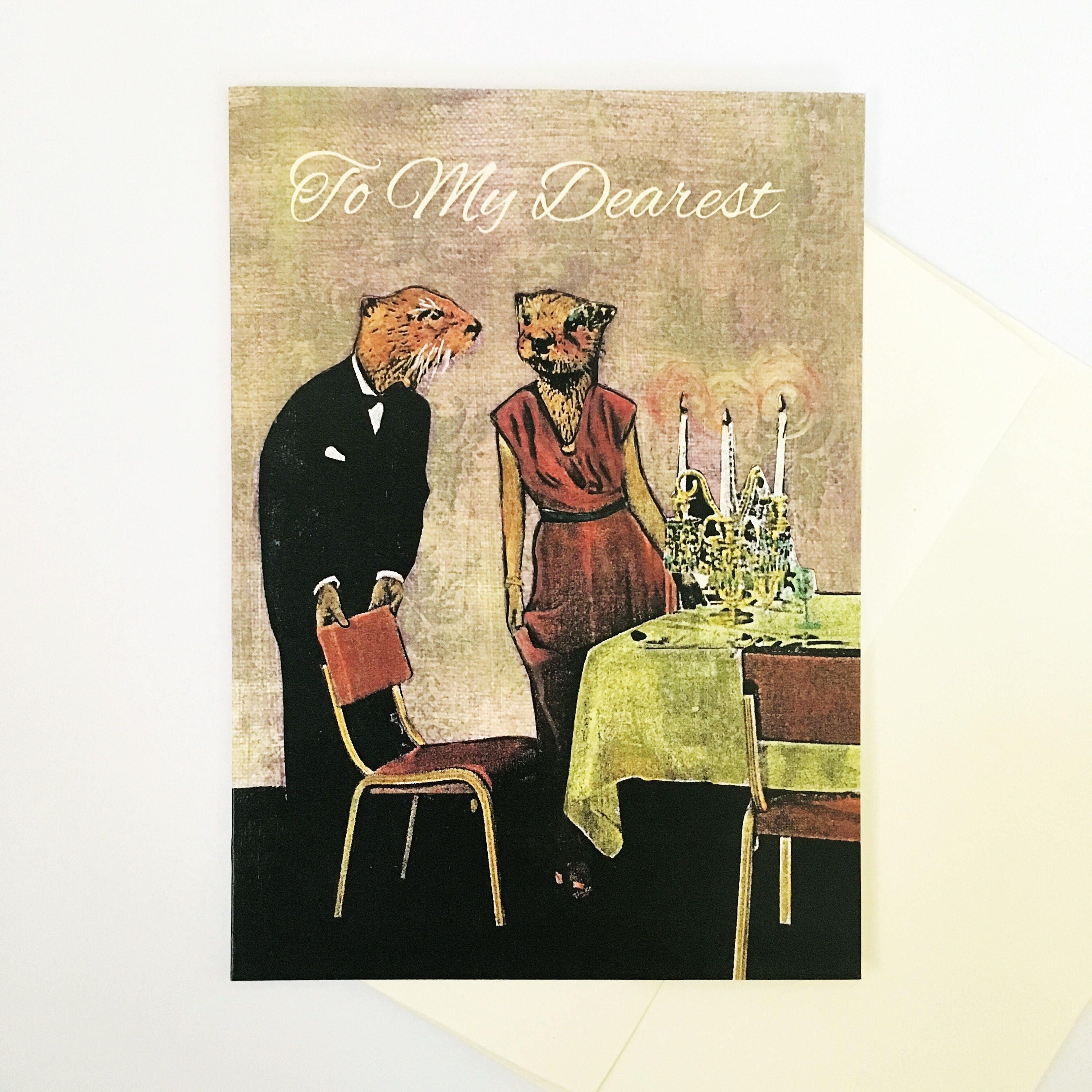 Otter Card, Anniversary Card, To My Dearest, River Otters, Love Card, Romance Card, Romantic Card, Valentines Card for Him, Animal Lover - Thumbnail 3