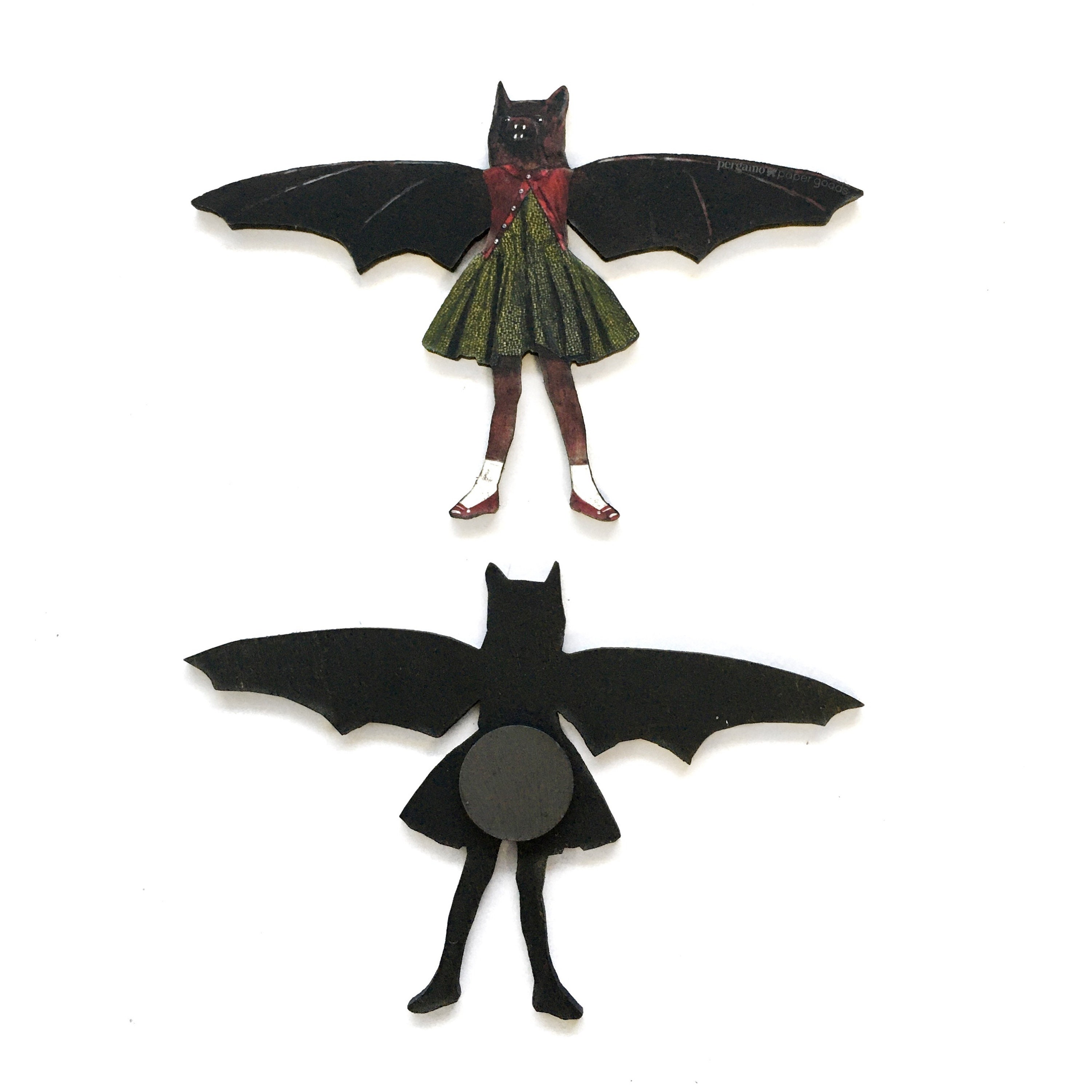 Bat Magnet, Retro Magnets Fridge, Animal Refrigerator Illustrated Weird Gifts, Vintage Illustration Collage, Stocking Stuffer - Thumbnail 2