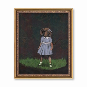 Dachshund Art Print, 8x10 Vintage Dog Decor, Dachshund Lover Gifts, Weiner Dogs, Weird Art, Surreal Animal Lover Gift, Wholesale Art Prints
