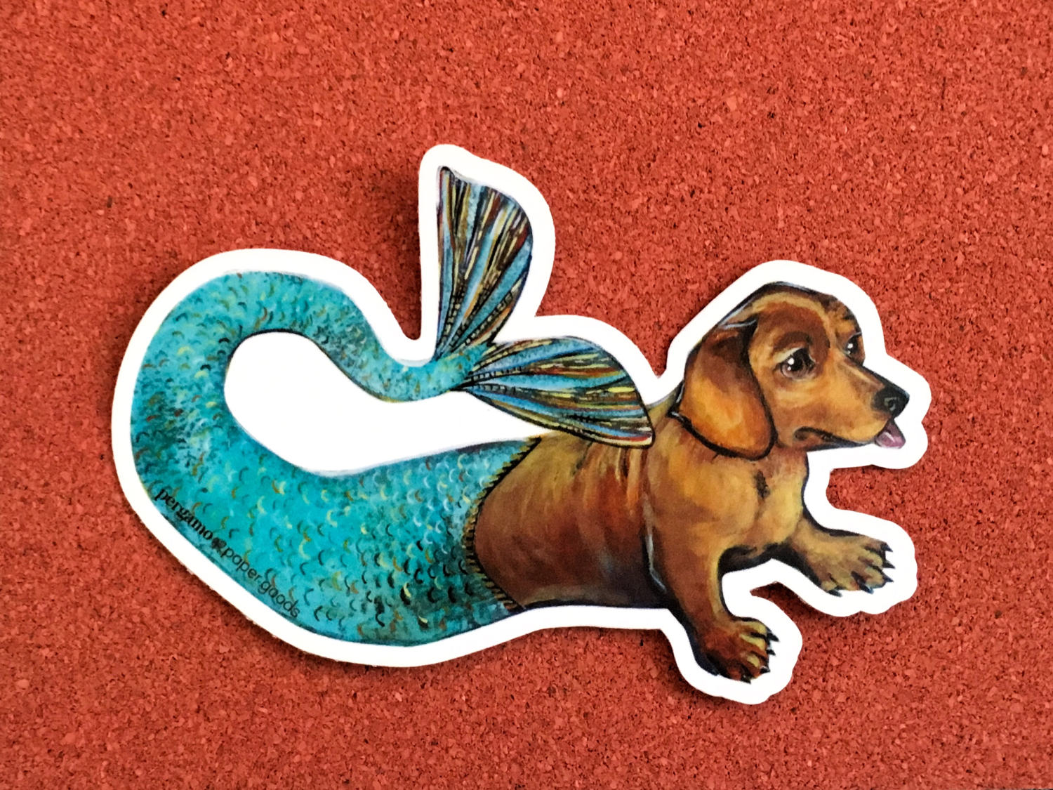 Mermaid Dachshund Stickers, Vinyl Sticker Pack, Waterproof Car Decal, Vintage Laptop Sticker Dog Bumper Decals Bullet Journal, Wholesale - Thumbnail 4