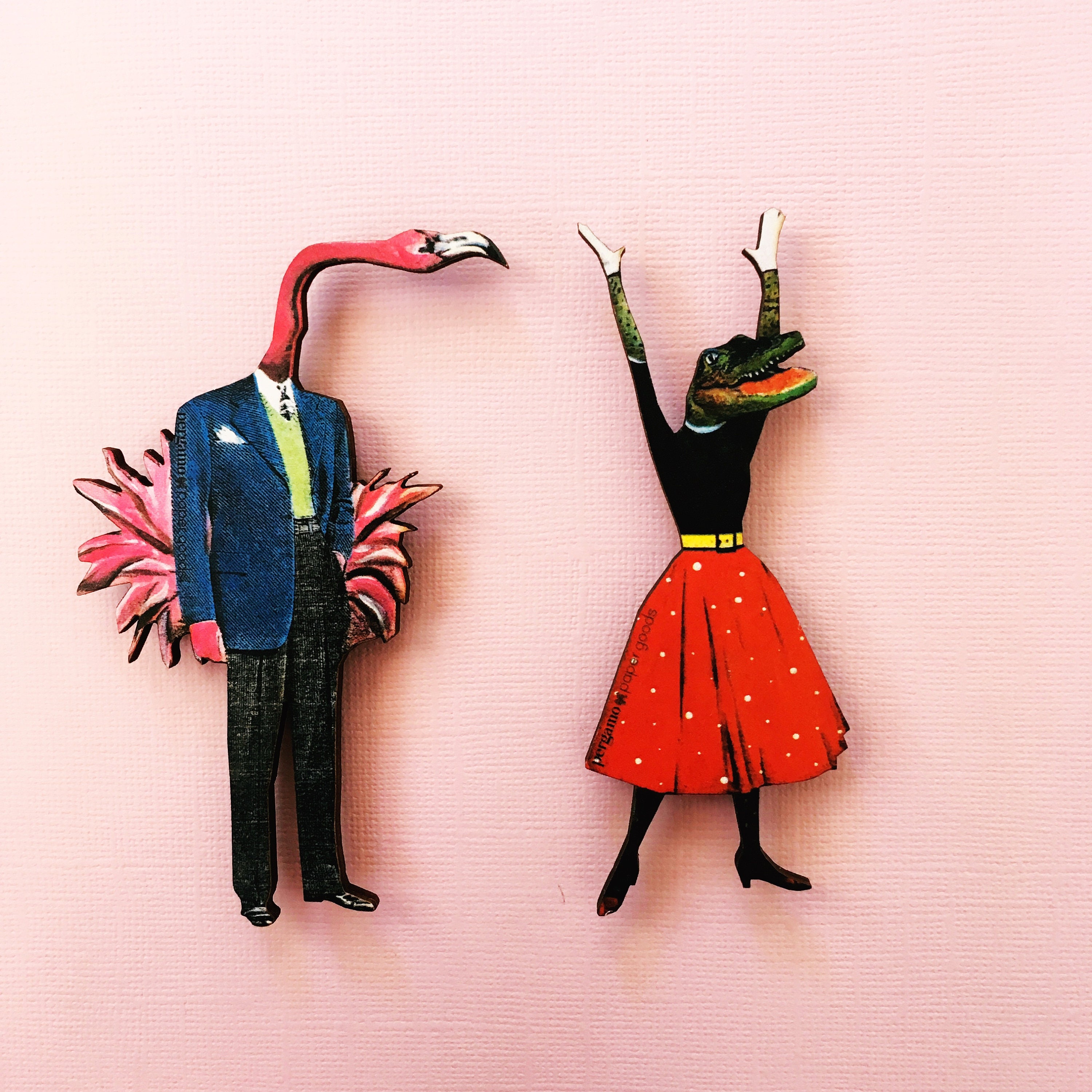 Florida Magnet Set, Animal Refrigerator Magnets Fridge, Alligator Flamingo Housewarming Gift, Retro Kitchen Gifts, Vintage Decor Miami Tampa - Thumbnail 3