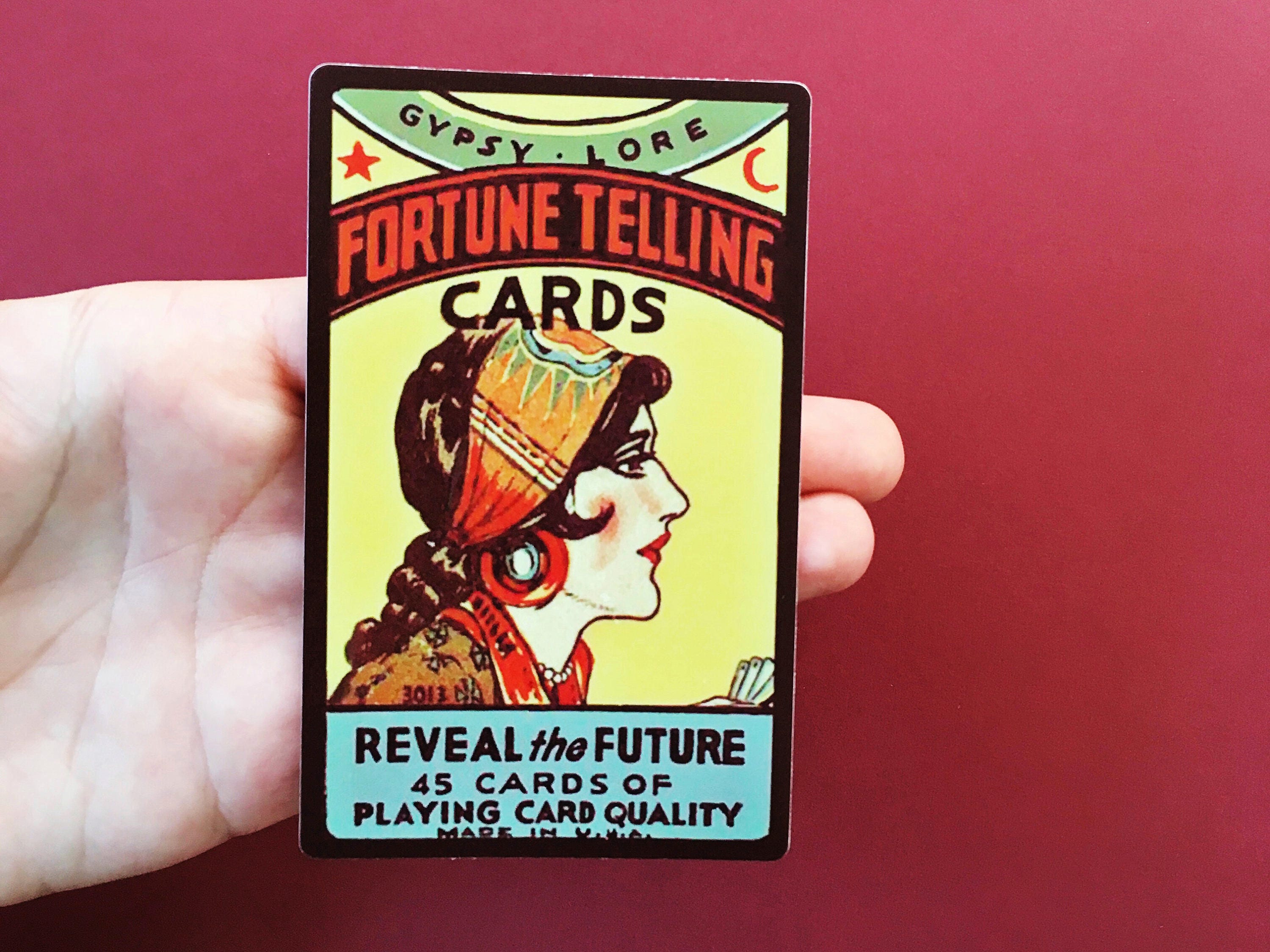 Fortune Teller Sticker, Fortune Telling Retro Vinyl Stickers Durable Laptop Sticker Pack Vintage Decal Psychic Witch Witchy Occult Wholesale