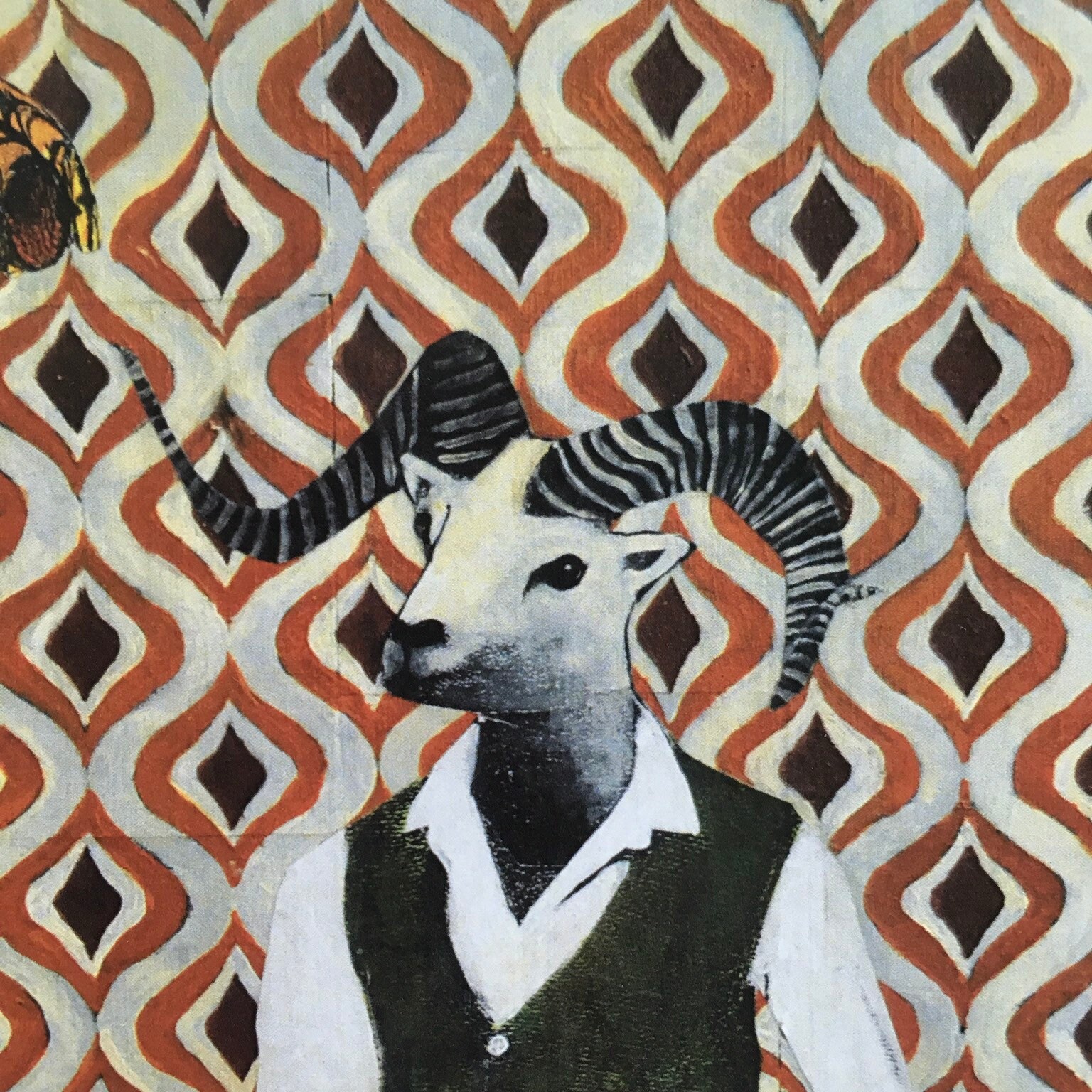 Weird Art, Retro 70s Sheep Animal Art Print, 8x10" Surreal Illustration, Cool Bathroom Decor, Record Player, Bar Gift Vintage Gifts for Dad - Thumbnail 3