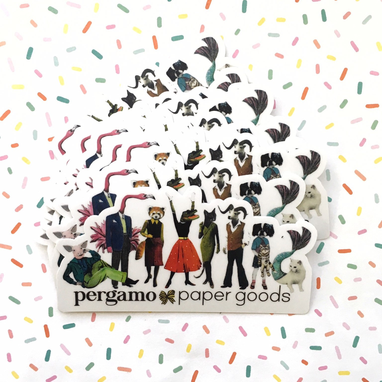 Animals Sticker, Pergamo Paper Goods Vinyl Sticker, Laptop Sticker, Outdoor Sticker, Nonfade Sticker, Waterbottle Sticker, Sticker Bomb - Thumbnail 3