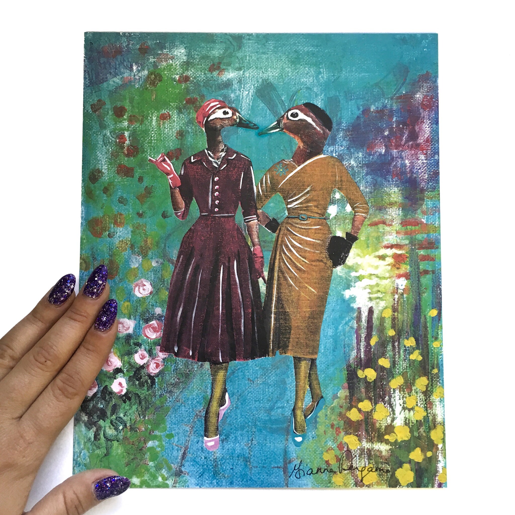 Lesbian Art Print, Maximalist Home Decor, Vintage Wall Art, Lesbian Wedding Gift Pride, Anniversary Gift, Gay Art LGBTQ Gift, Girlfriend G - Thumbnail 2