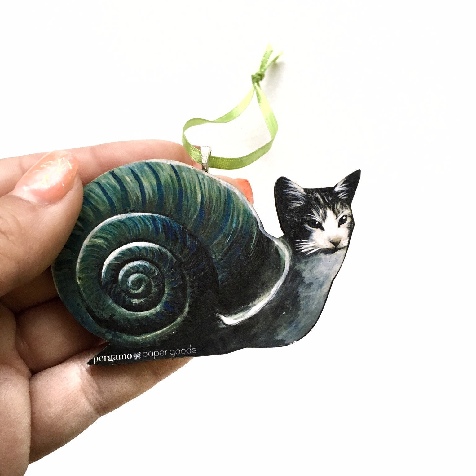Weird Cat Ornament, Holiday Cat Christmas Ornament, Gifts for Cat Lovers, Retro Christmas, Illustrated Kitten, Cat Mom, Laser Ornement - Thumbnail 3