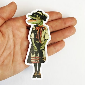 Alligator Sticker, Weird Unique Waterproof Durable Vinyl Stickers, Laptop Macbook Car Flask Outdoor Decals Old Fashioned Scout Florida Decal