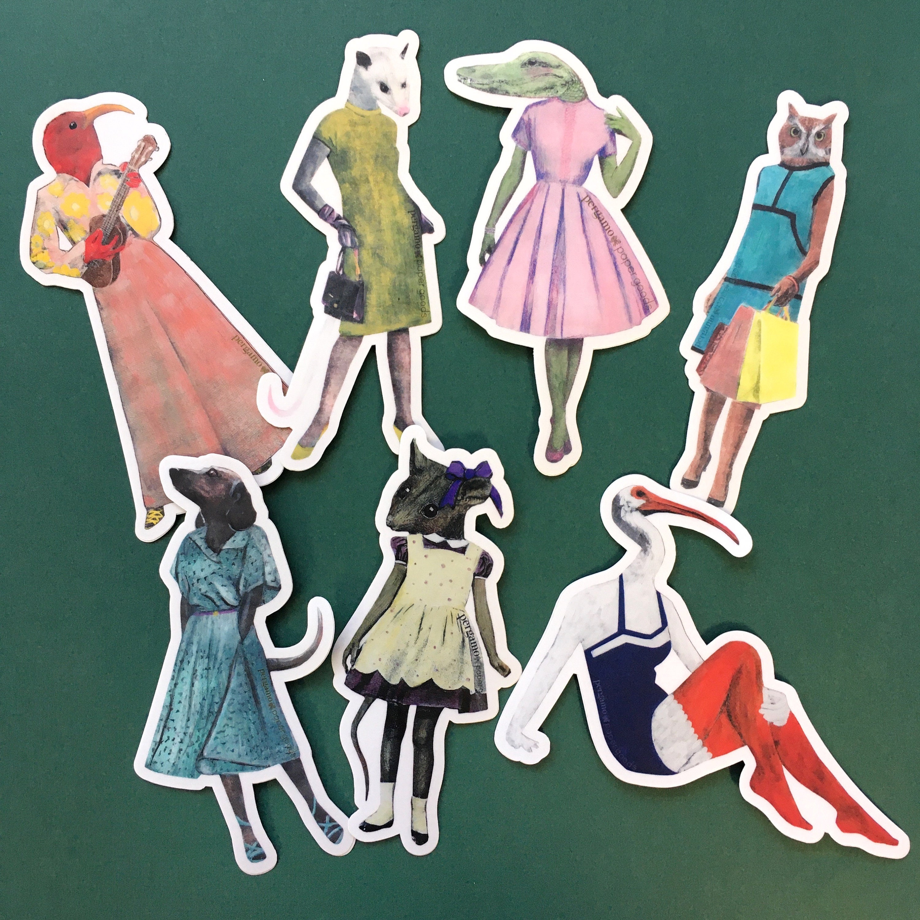 Ukulele Bird Sticker, Vinyl Stickers Laptop Decal, Bumper Sticker Pack, Weird Art Decals Vintage Retro Instrument Strange Ugly Surreal Music - Thumbnail 4