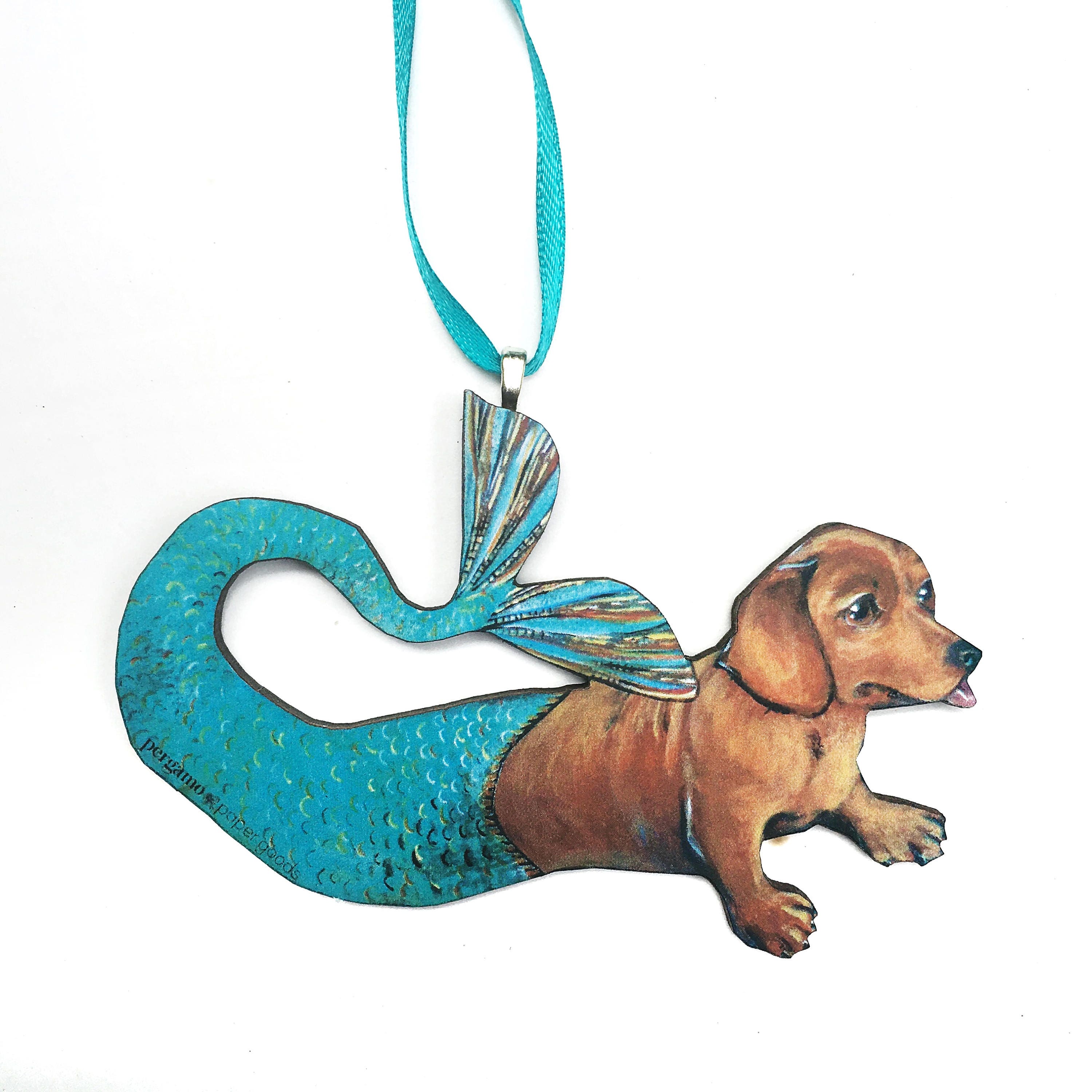 Dachshund Laser Ornament, Mermaid Dachshund Ornament, Dog Christmas Ornament, Gifts for Dog Lovers, Dachshund Mom, Dog Stocking Stuffer - Thumbnail 4