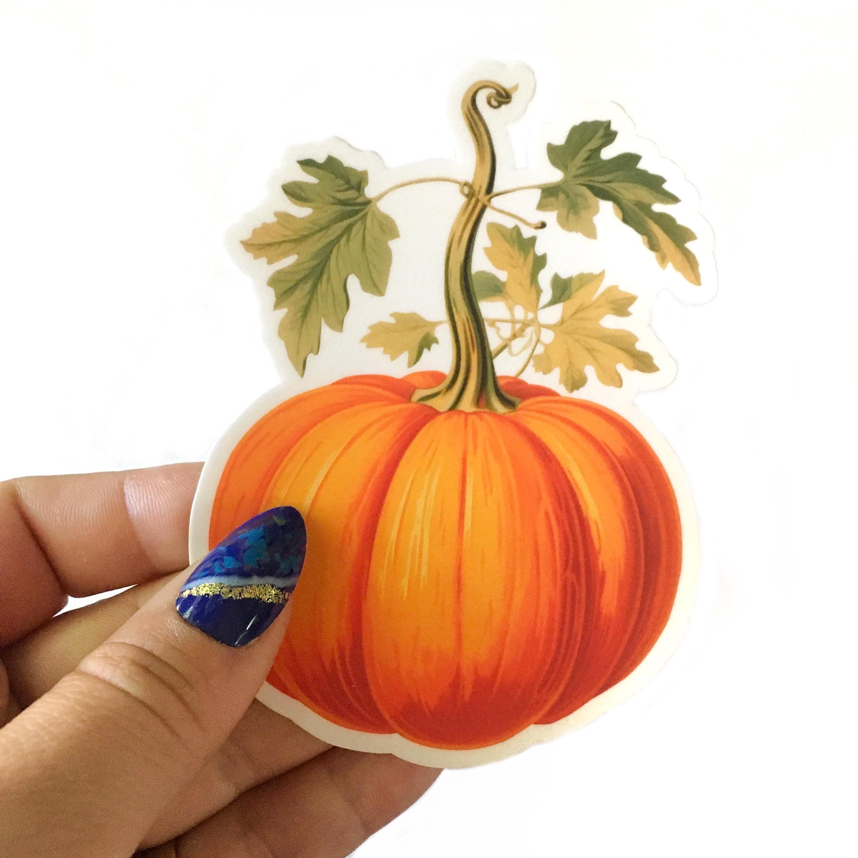 Pumpkin Vinyl Sticker, Vintage Halloween Vinyl Stickers, Creepy Scary Cool, Laptop Decals Decal Antique Retro Mix and Match Sticker Pack - Thumbnail 2