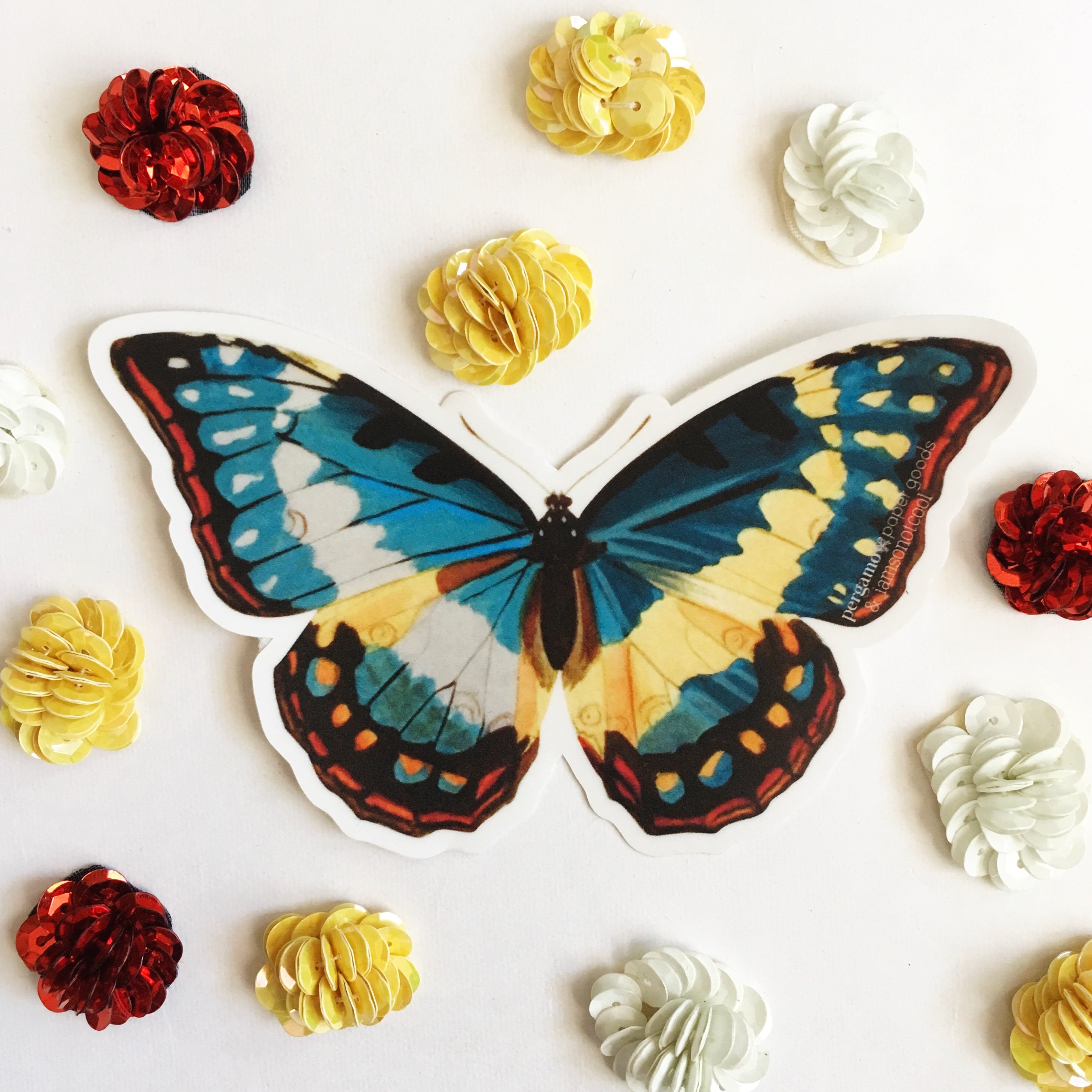 Butterfly Laptop Sticker Pack, Mix and Match Decals, Retro Vinyl Stickers, Nonfade Vintage Pretty Outdoor Water Bottle MacBook Decal Nature - Thumbnail 5