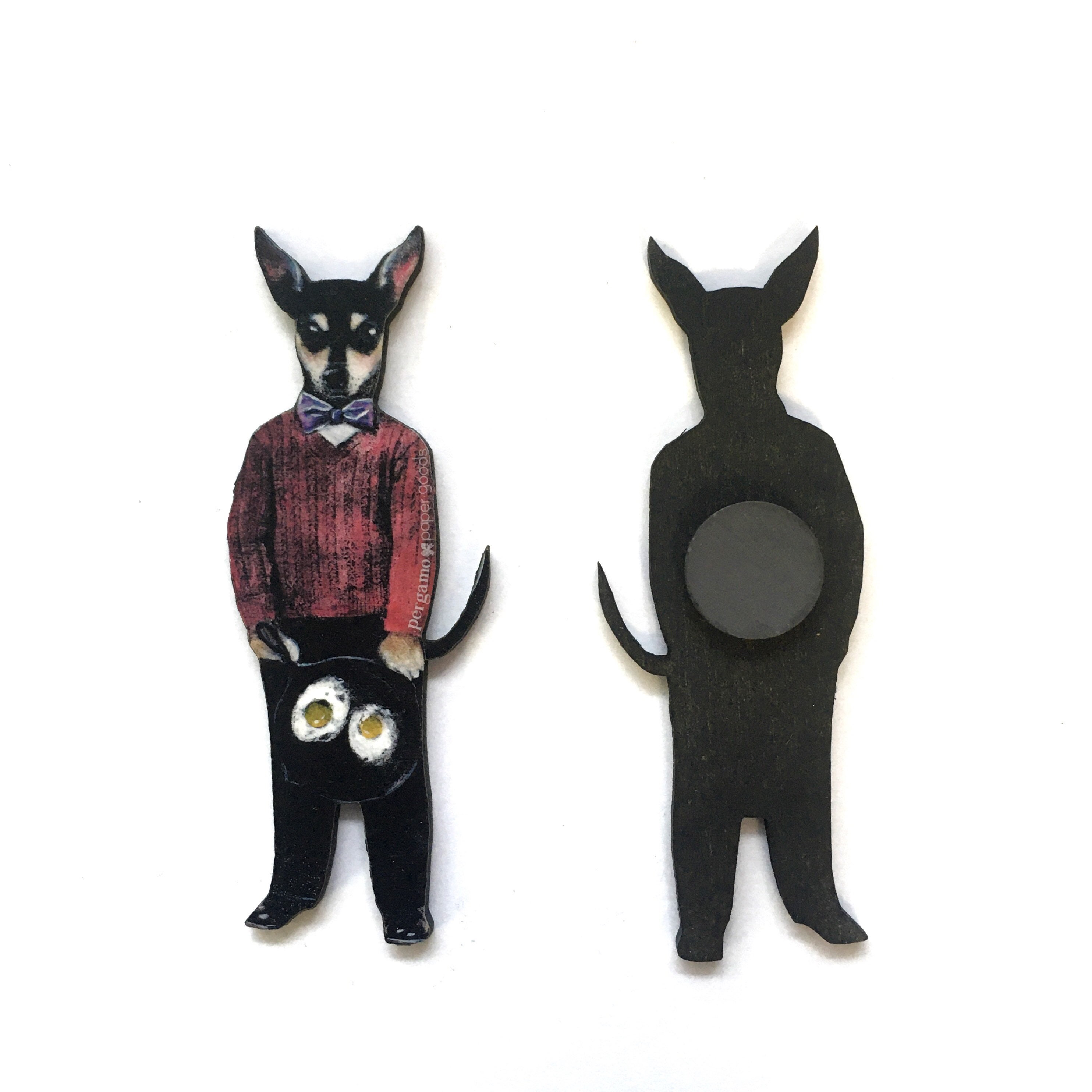 Chihuahua Magnet, Retro Dog Magnets Fridge, Animal Refrigerator Illustrated Weird Gifts, Vintage Illustration Collage, Stocking Stuffer - Thumbnail 2