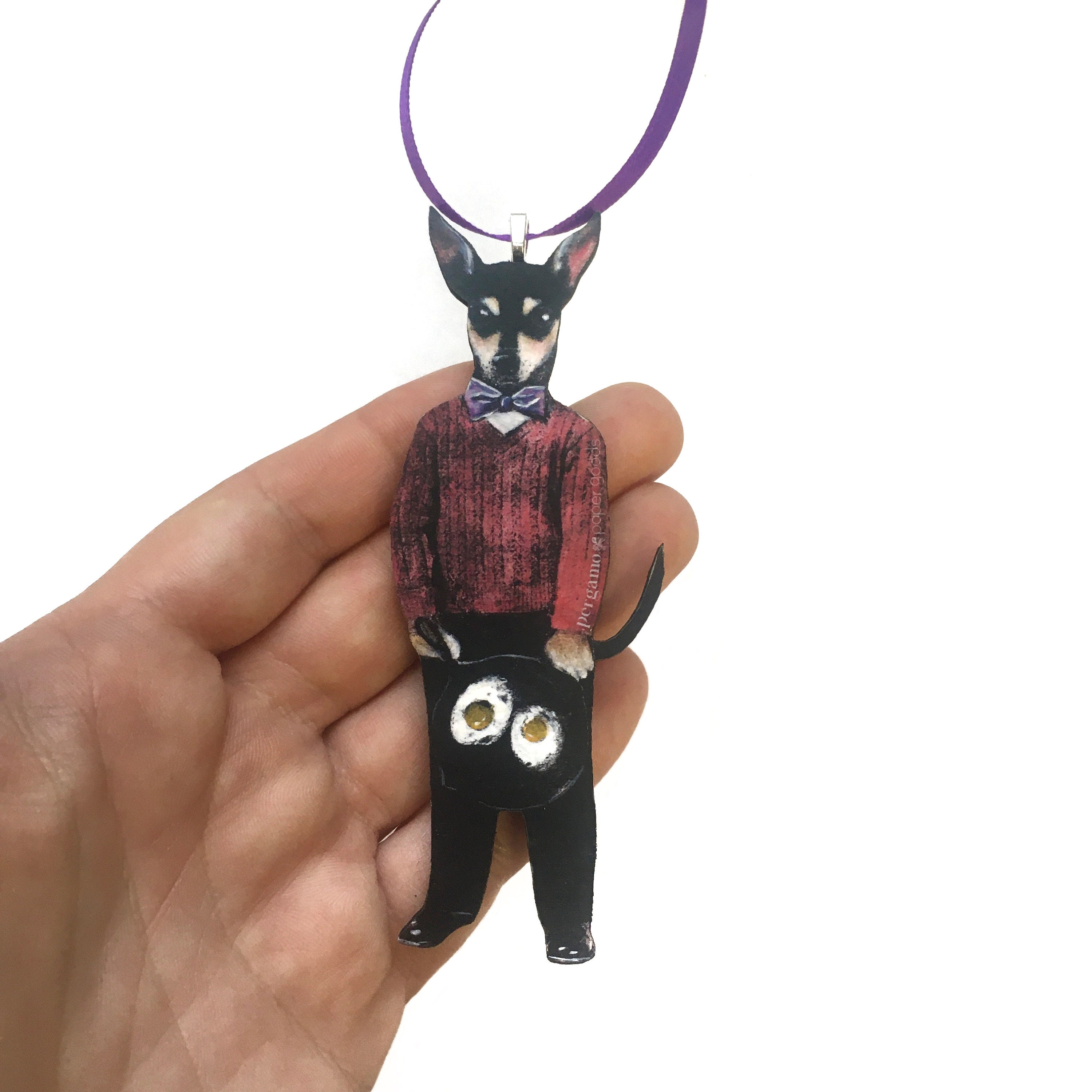 Chihuahua Christmas Ornament, Laser Cut Wood, Original Weird Ornaments, Retro Vintage Christmas, Quirky Unusual Gift, Funny Dog Rescue Gifts - Thumbnail 3