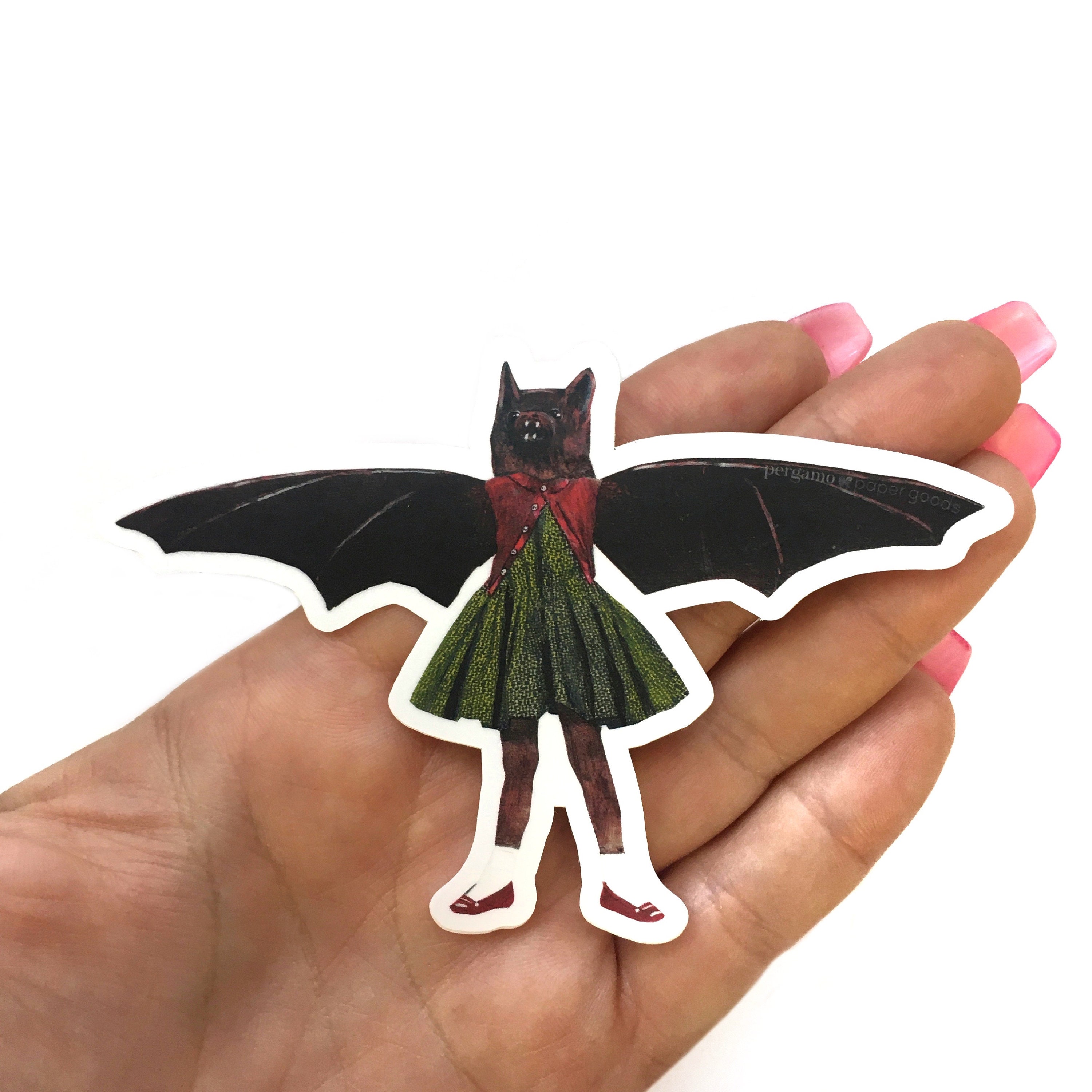 Bat Sticker, Halloween Vinyl Stickers Laptop, Weird Sticker Pack Animals, Water Bottle Yeti Deca Goblincore Illustrated Animal Decal