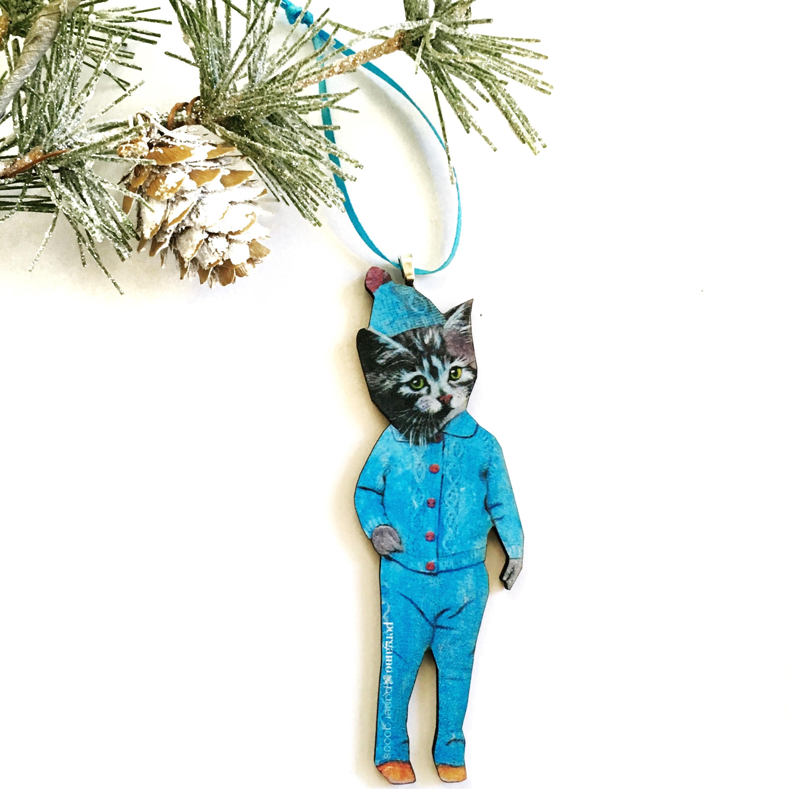 Kitten Laser Ornament, Quirky Cat Christmas Ornaments, Best Cat Mom Gift, Gifts for Cat Lovers, Veterinarian Animal Rescue, High Quality - Thumbnail 2