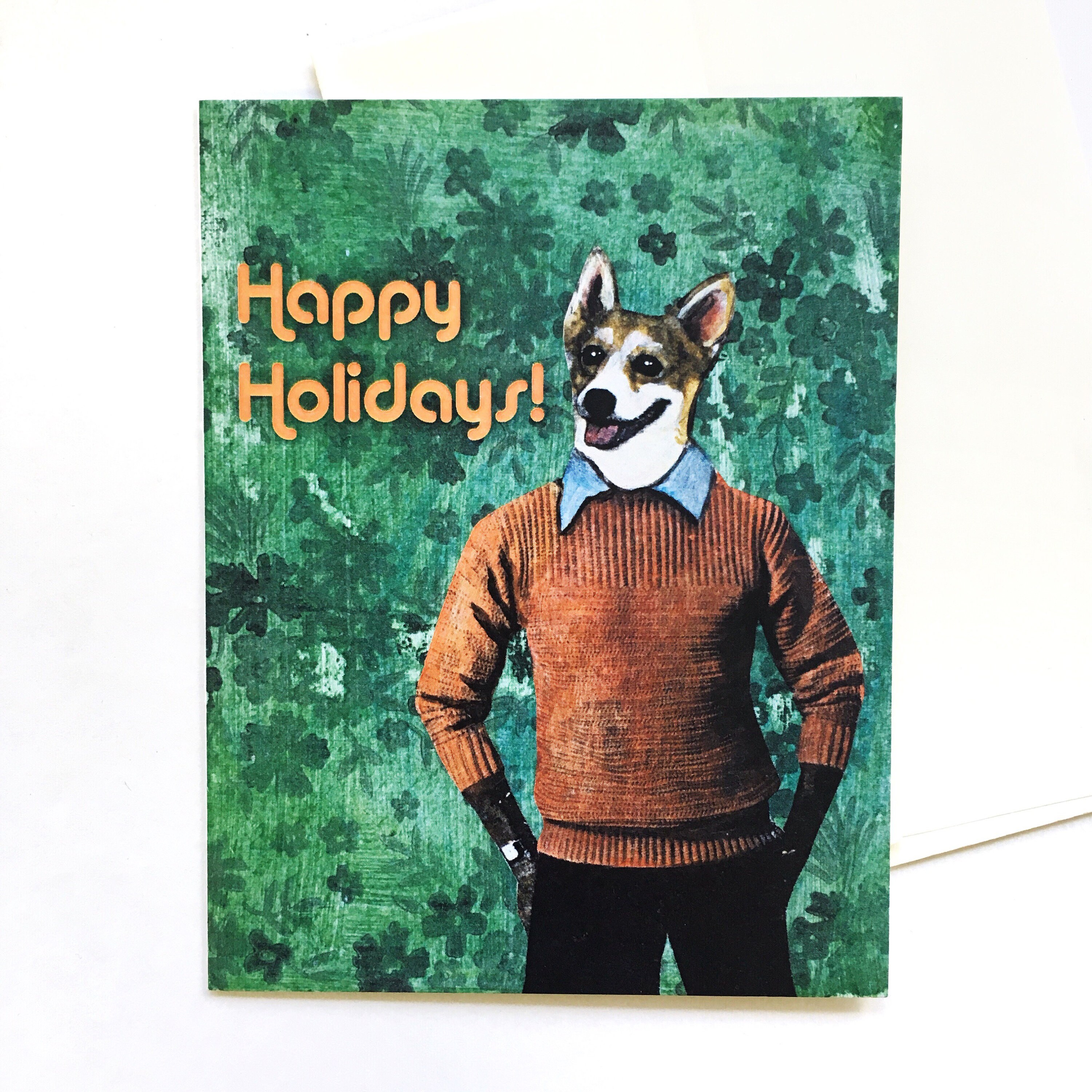 Corgi Holiday Card Set, Corgi Cards Set, Corgi Christmas Card Set, Corgi Stationery Set, Happy Holidays Corgi,  Holiday Party Dog Card