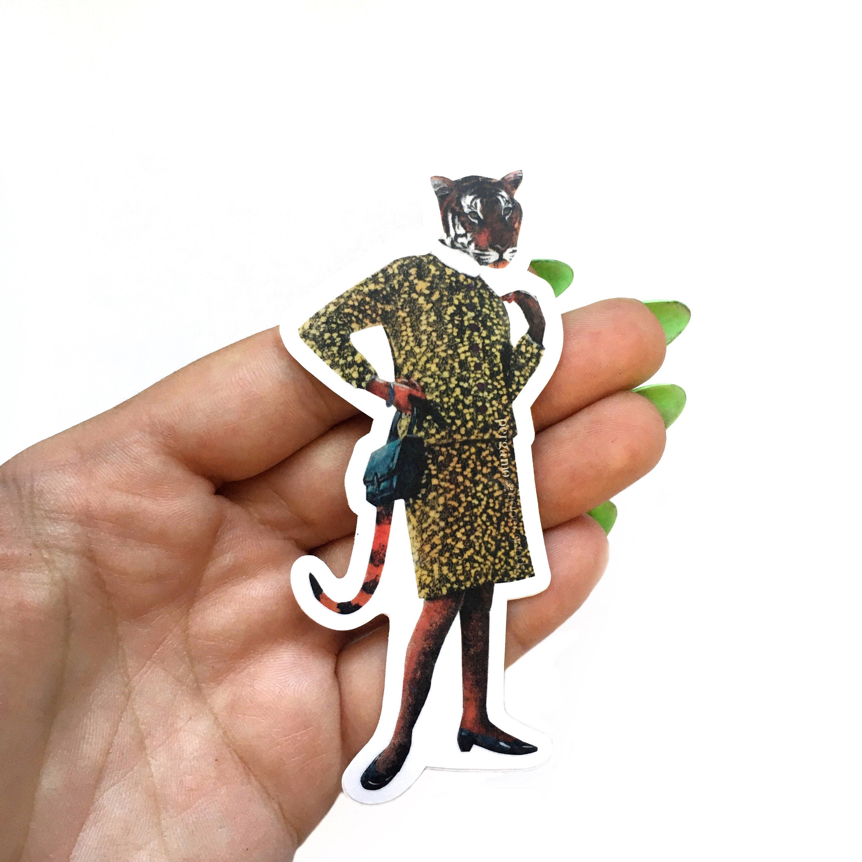 Tiger Sticker, Laptop Stickers, Waterproof Weird Decal, Outdoor Decals, Yeti Water Bottle, Animal Rescue Cute Kitten Kitsch Kitschy