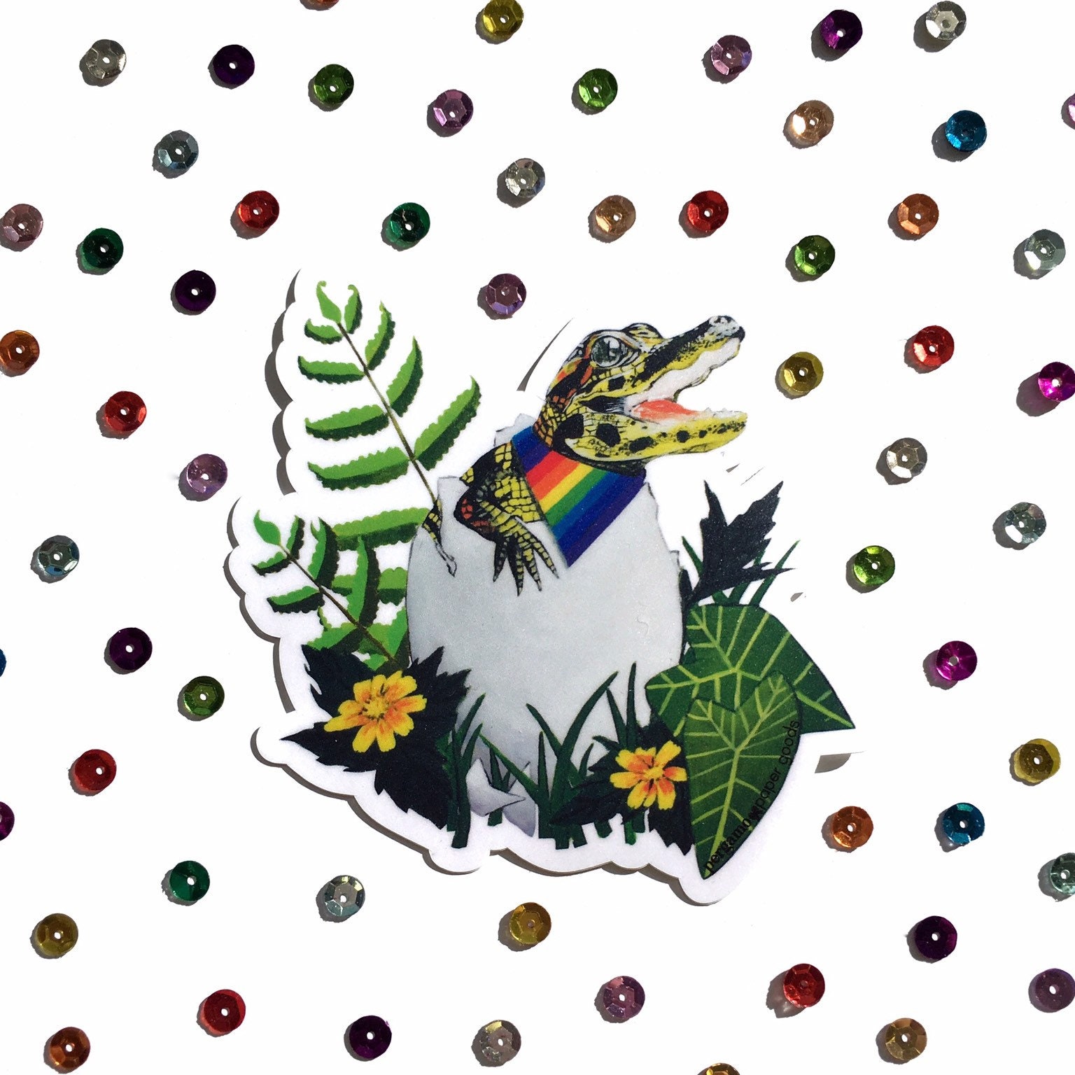 Gay Pride Sticker, Gay Stickers, Rainbow Alligator Vinyl Laptop Phone Macbook Bumper Yeti Decals, Outdoors Decal, Bisexual LGBTQ LGBT Queer - Thumbnail 2