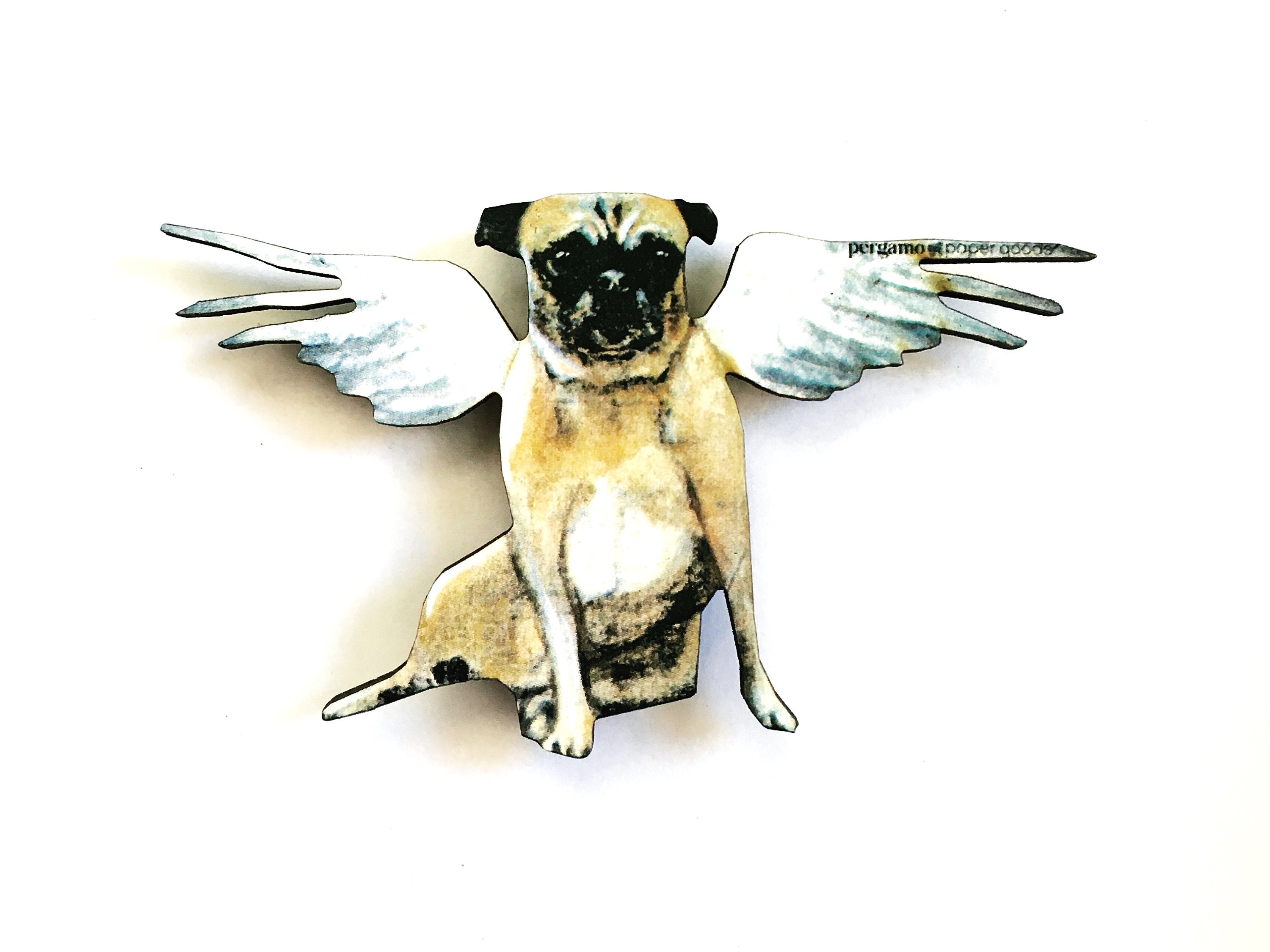 Angel Pug Magnet, Puggle Magnets Fridge, Pet Memorial Gifts, Cupid Dog, Valentines Day Pug Lover Gift, Weird Kitchen Decor for Dog Lovers - Thumbnail 2