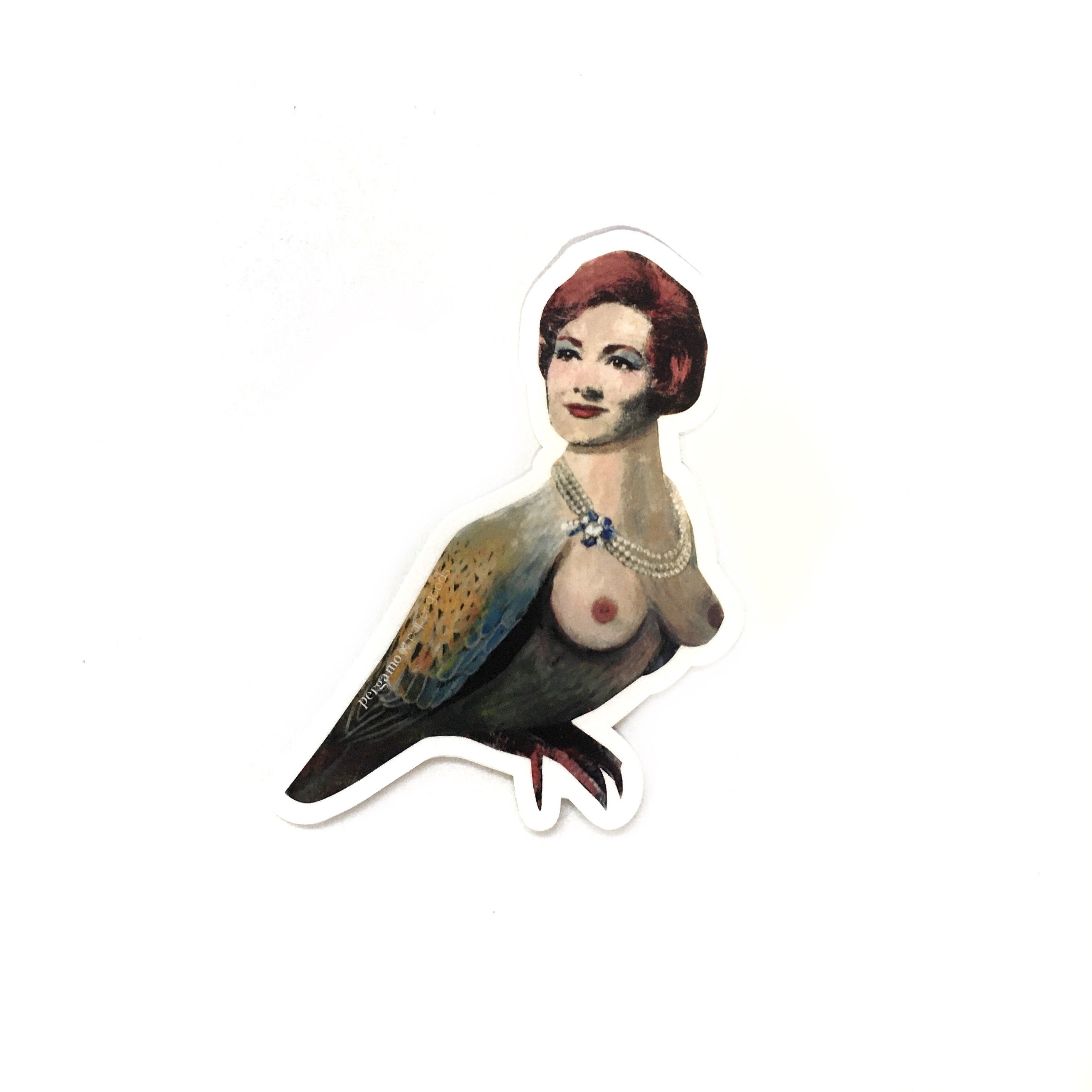 Harpy Sticker, Weird Laptop Stickers, 50s Pin Up Pinup Waterproof Weird Decal, Outdoor Decals, Yeti Water Bottle, Cute Kitten Kitsch Kitschy - Thumbnail 2