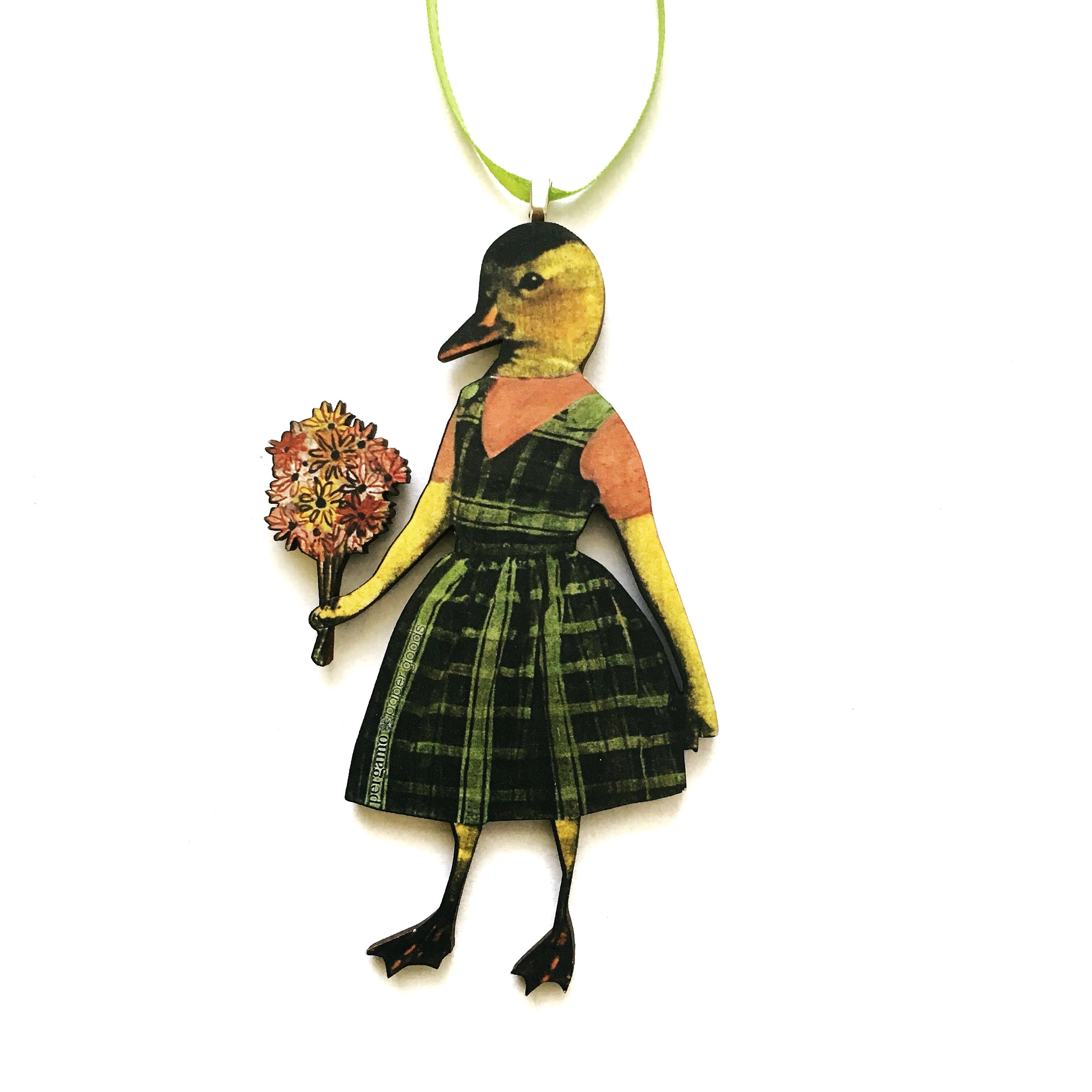 Ornement de Noël Vintage, Ornement d'animal Rétro Canard, Ornements Laser, Rembourrage Bas Étrange, 