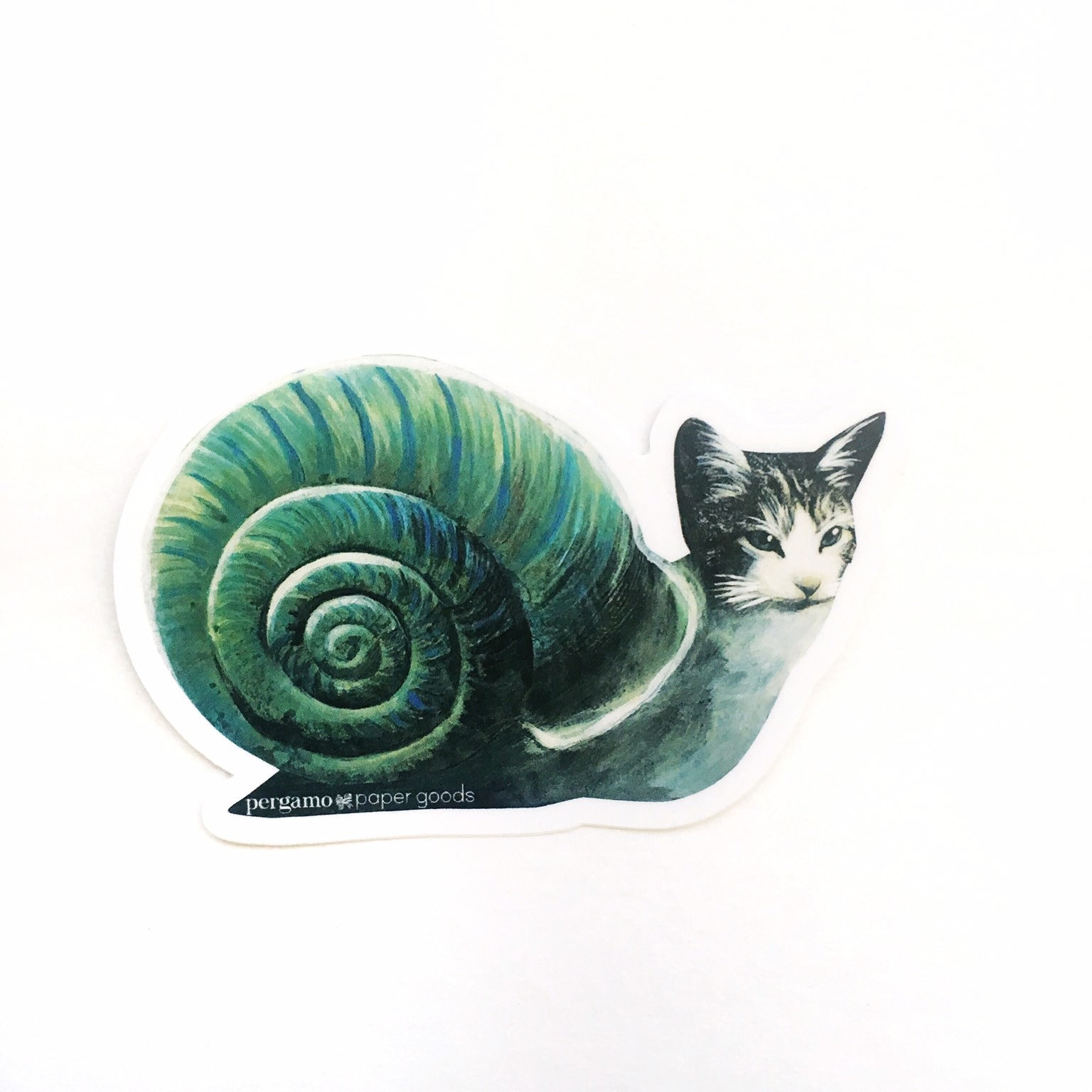 Weird Cat Sticker, Cool Vinyl Stickers Laptop, Snail Sticker Pack, Water Bottle Yeti Decal Kitten Goblincore Illustrated Animal Decal Cats - Thumbnail 2