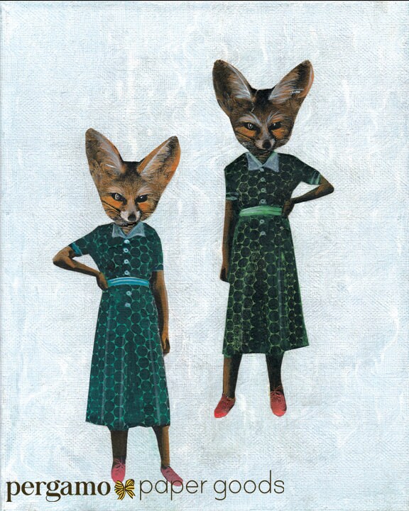 Fox Art Print, 8x10 Unique Fox Lover Art, Vintage Animal Gif, Sassy Gift, Sassy Art, Lesbian Gift, LGBTQ Art, Pride Art, Fennec Fox Gift
