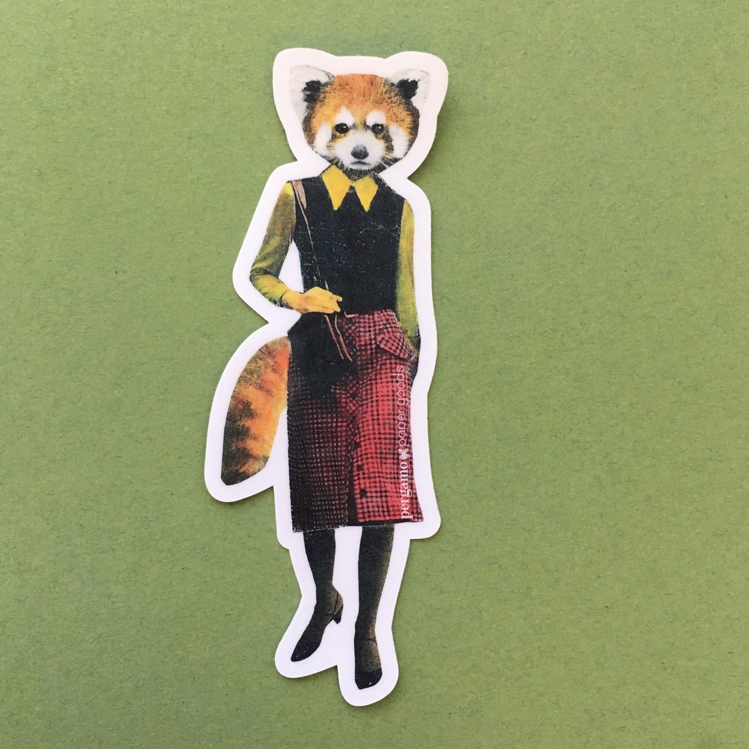 Red Panda Sticker, Vinyl Laptop Stickers, Animal Lover Gift, Outdoor Waterproof Decal, Vintage Gift for Teacher, Retro Lover Sticker Bomb - Thumbnail 4