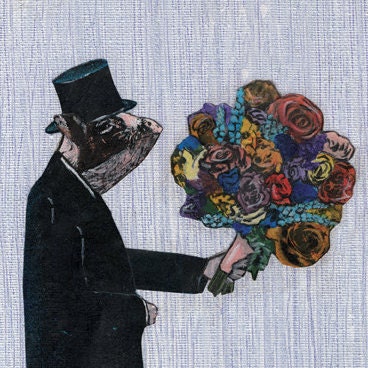 Gentleman Pig Art Print, 8x10" Wall Art, Dapper Animal, Love Pig Gifts, 1st Anniversary Gift, Pig Wedding, Farmhouse Decor Animals Wholesale - Thumbnail 4