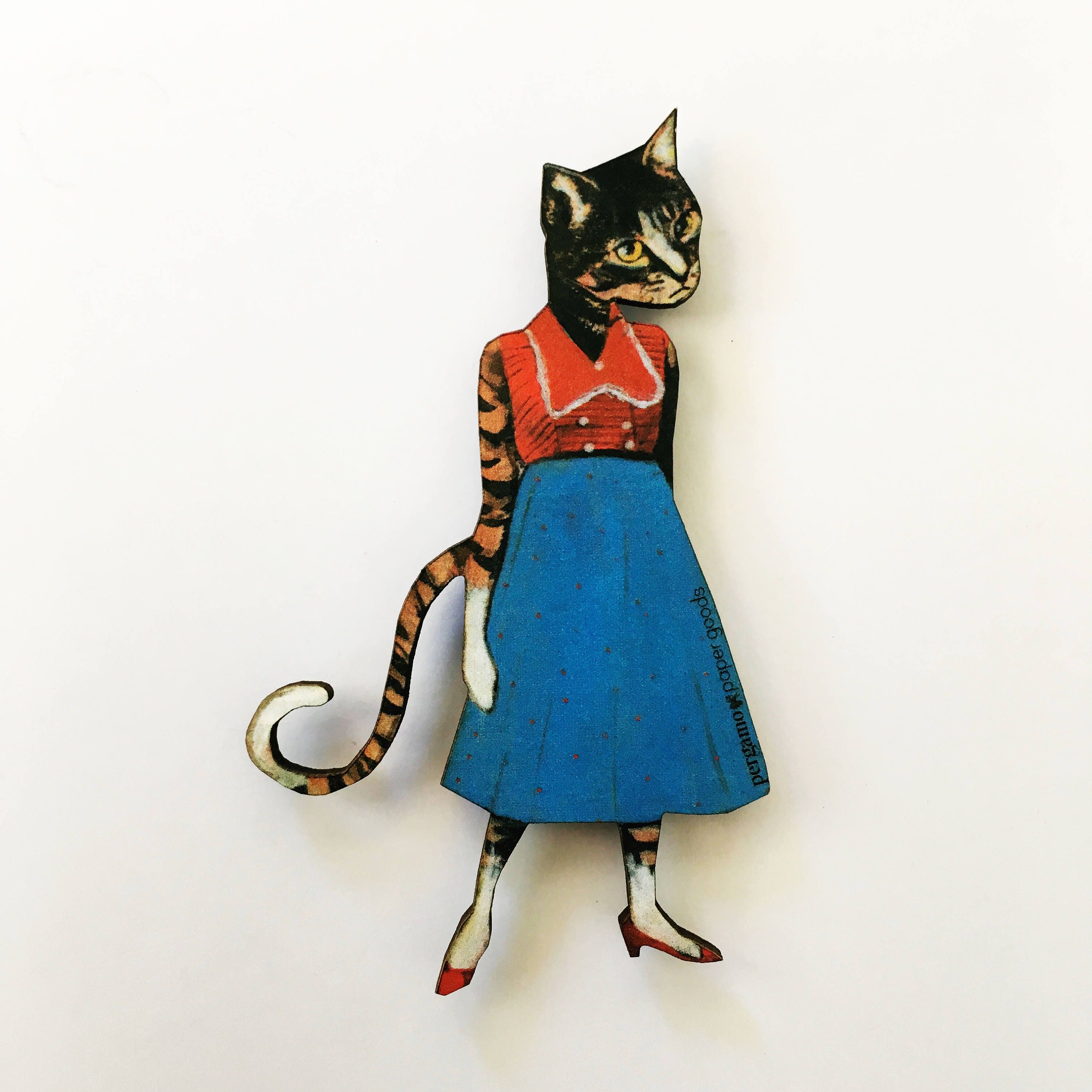 Retro Cat Magnet, Surreal Refrigerator Magnets Fridge, Kitsch Gift, Weird Animal Lover Housewarming Gifts Kitchen Favor, Wholesale Decor - Thumbnail 3