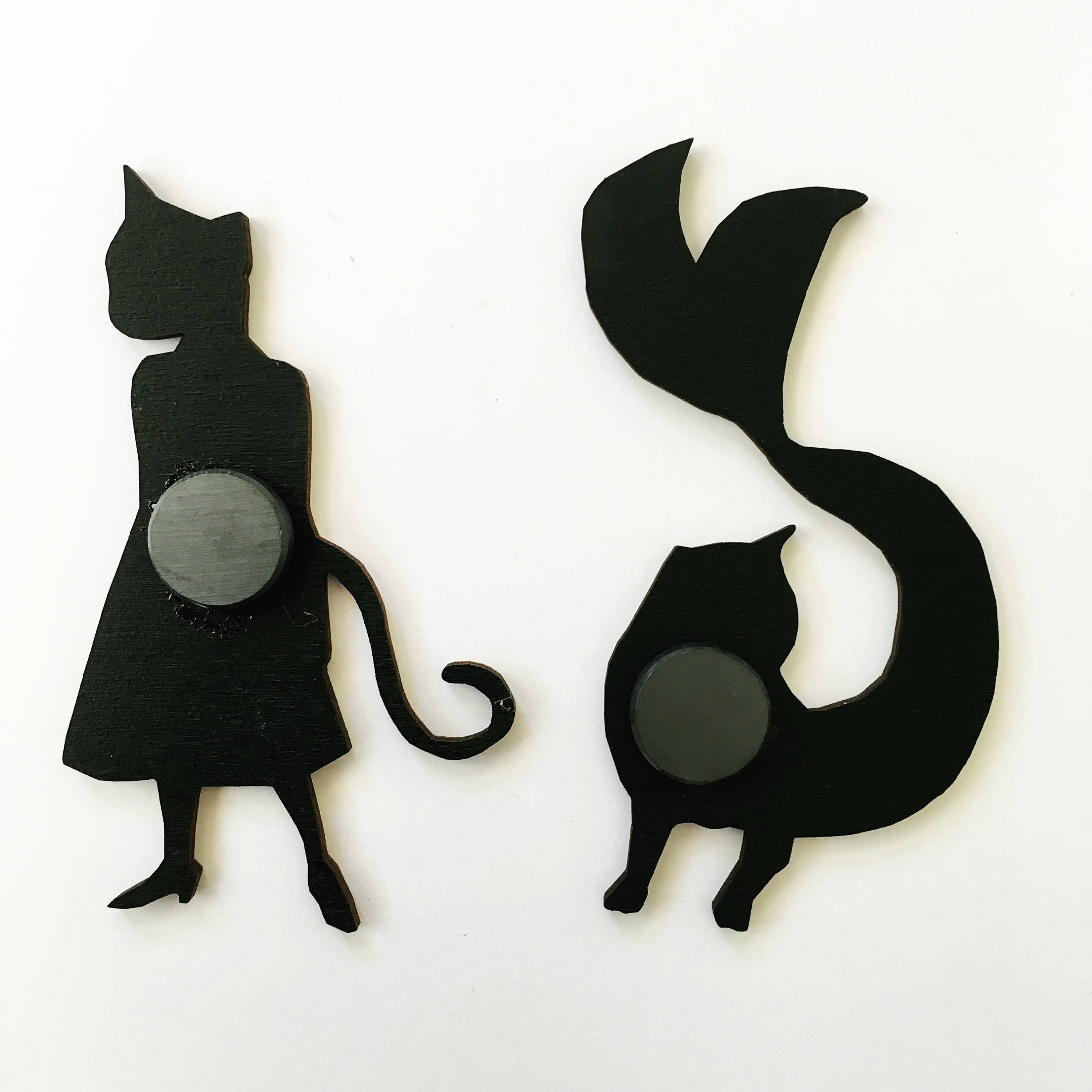 Cat Magnet Set, Mermaid Cat Refrigerator Magnets, Retro Decor, Housewarming Gifts for Cat Lover, Animal Lover Gift, Retro Home Kitchen - Thumbnail 4