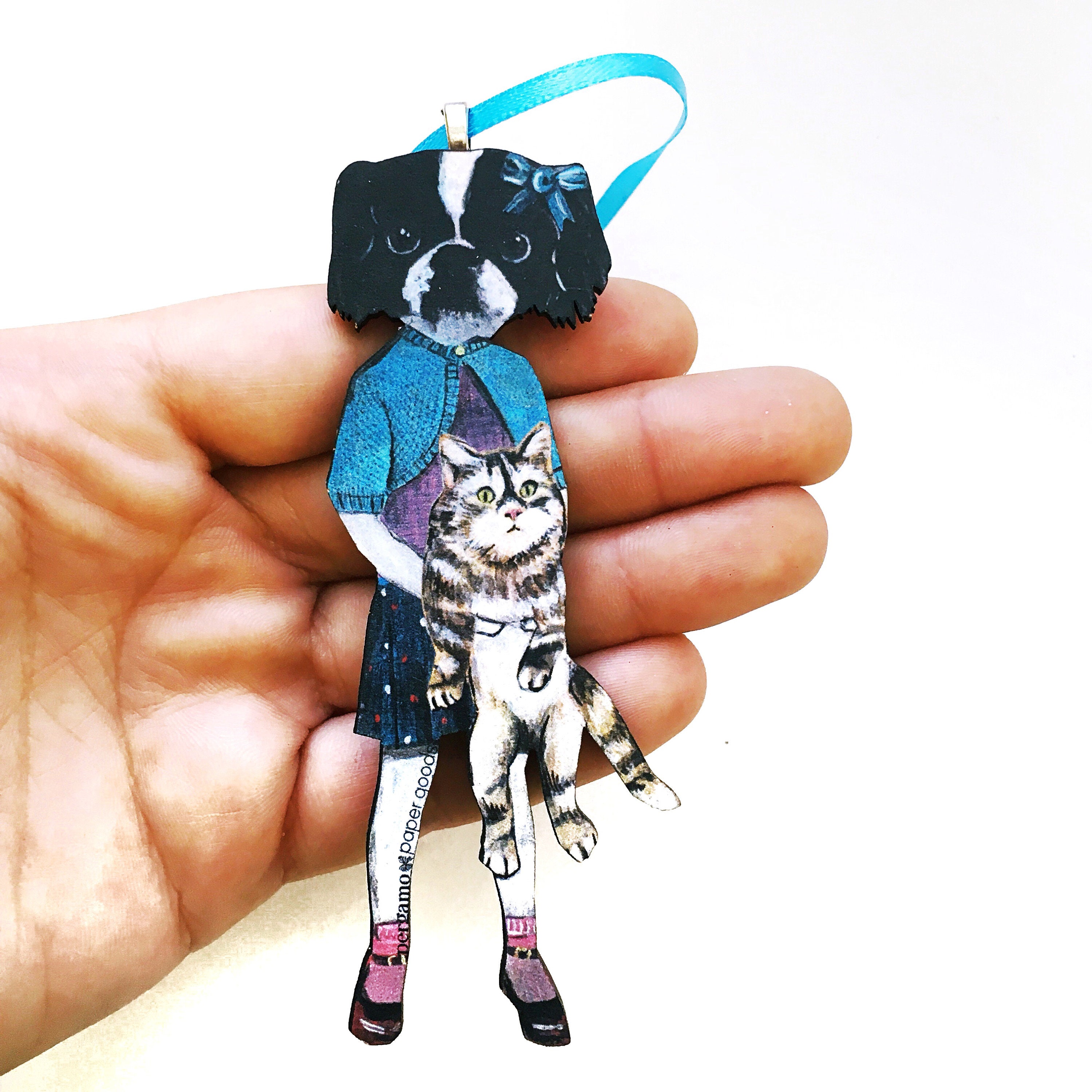 Dog Holiday Ornament, Retro Christmas Ornaments, Weird Animal Laser Ornament, Animal Lover Vintage Christmas Gift Decoration, Dog Mom Dogs - Thumbnail 2