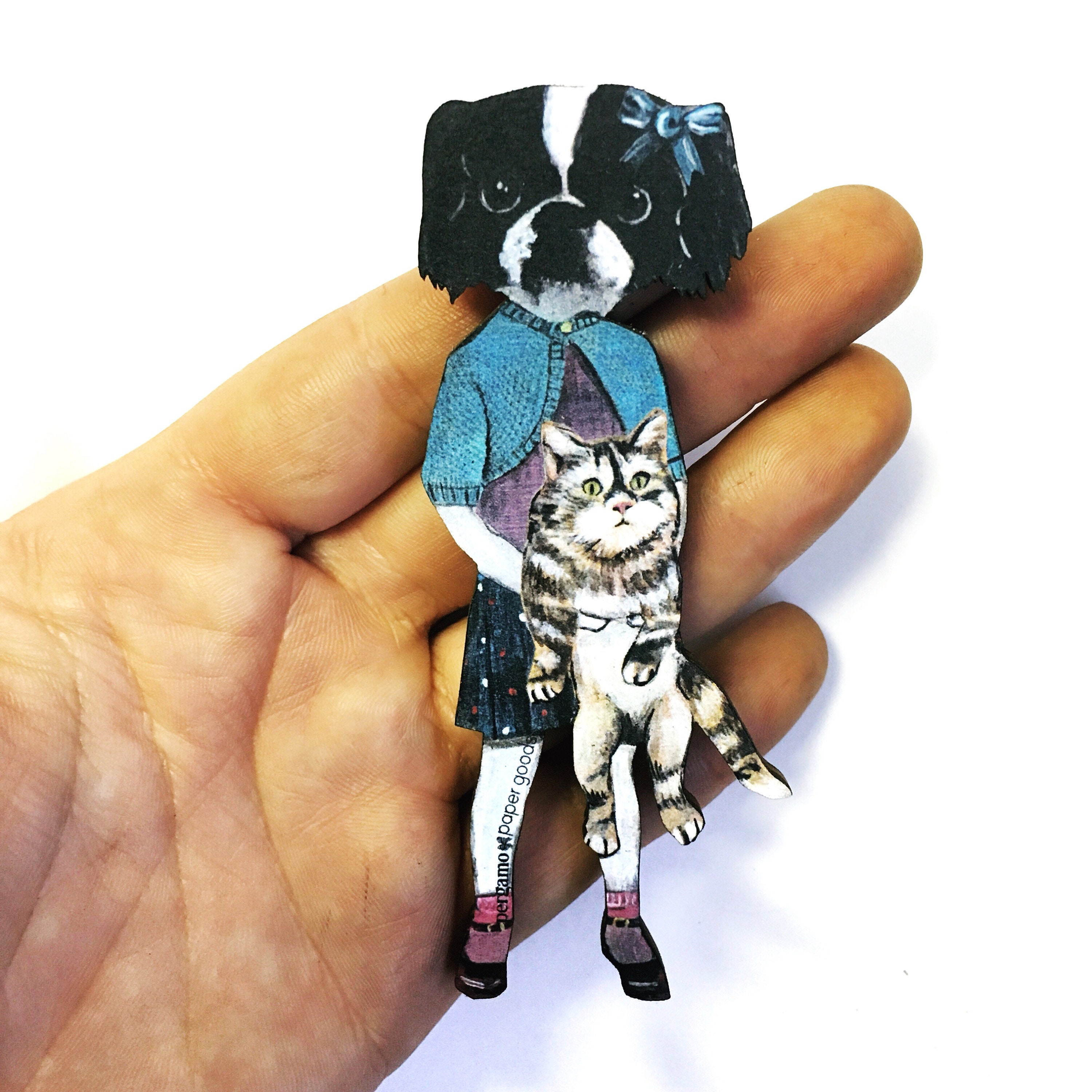 Dog Magnet, Animal Refrigerator Magnet, Dog Lover Gift Housewarming, Vintage Kitchen Decor, Wooden Magnet Retro Kitchen Gift