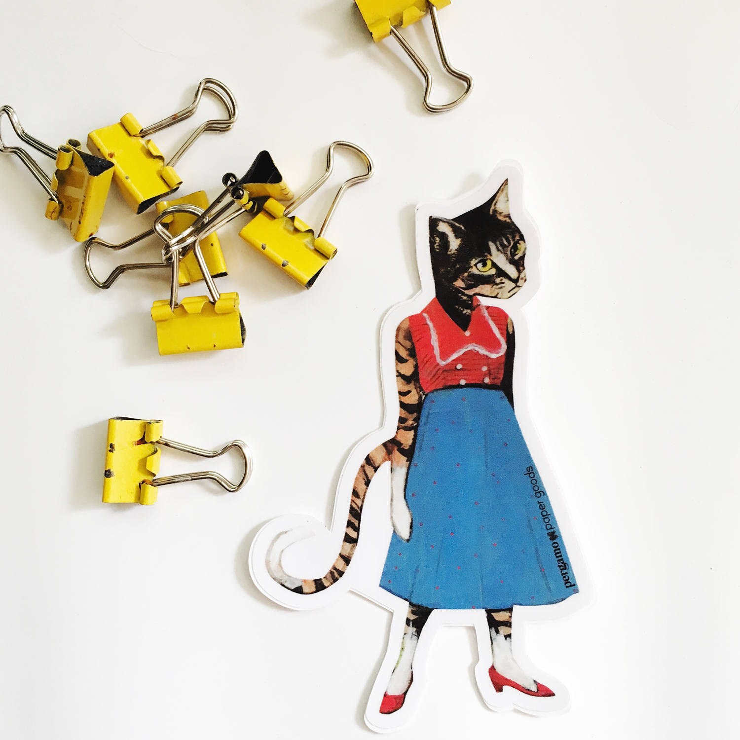 Cat Vinyl Sticker, Unique Waterproof Weird Stickers,  Car Laptop Sticker Pack, Outdoor Durable Nonfade Decal, Water Bottle Yeti Flask Decals