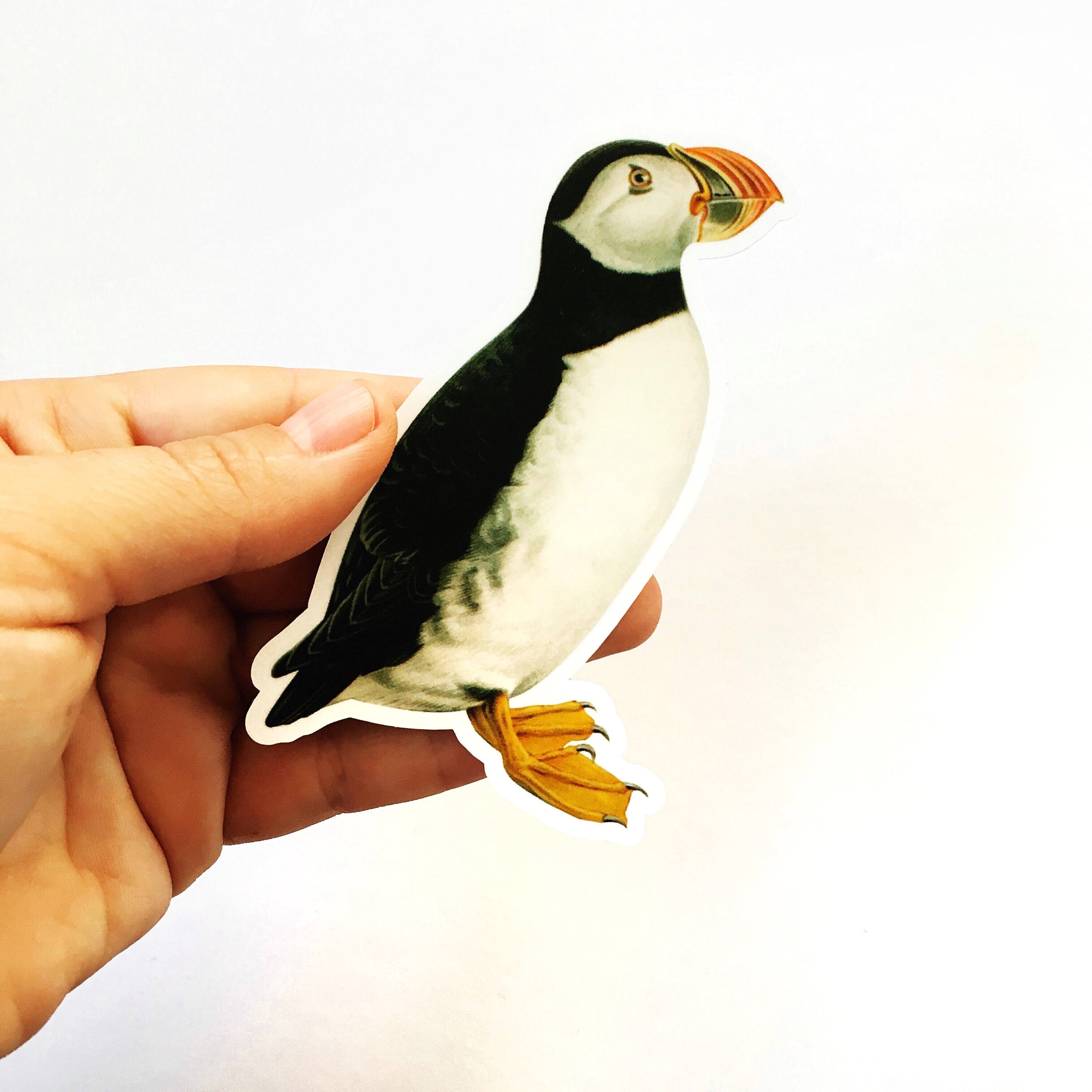Puffin Sticker, Vinyl Vintage Stickers Laptop Bumper Sticker Pack, Durable Outdoor Decal, Gifts for Bird Lover, Watcher Watching Gift Maine - Thumbnail 3