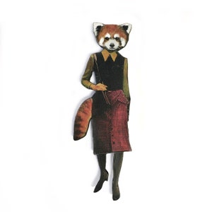 Red Panda Magnet, Weird Art, Vintage Kitchen, Animal Fridge Magnets Refrigerator, Kitsch Decor, Kitschy 60s 70s Fashion