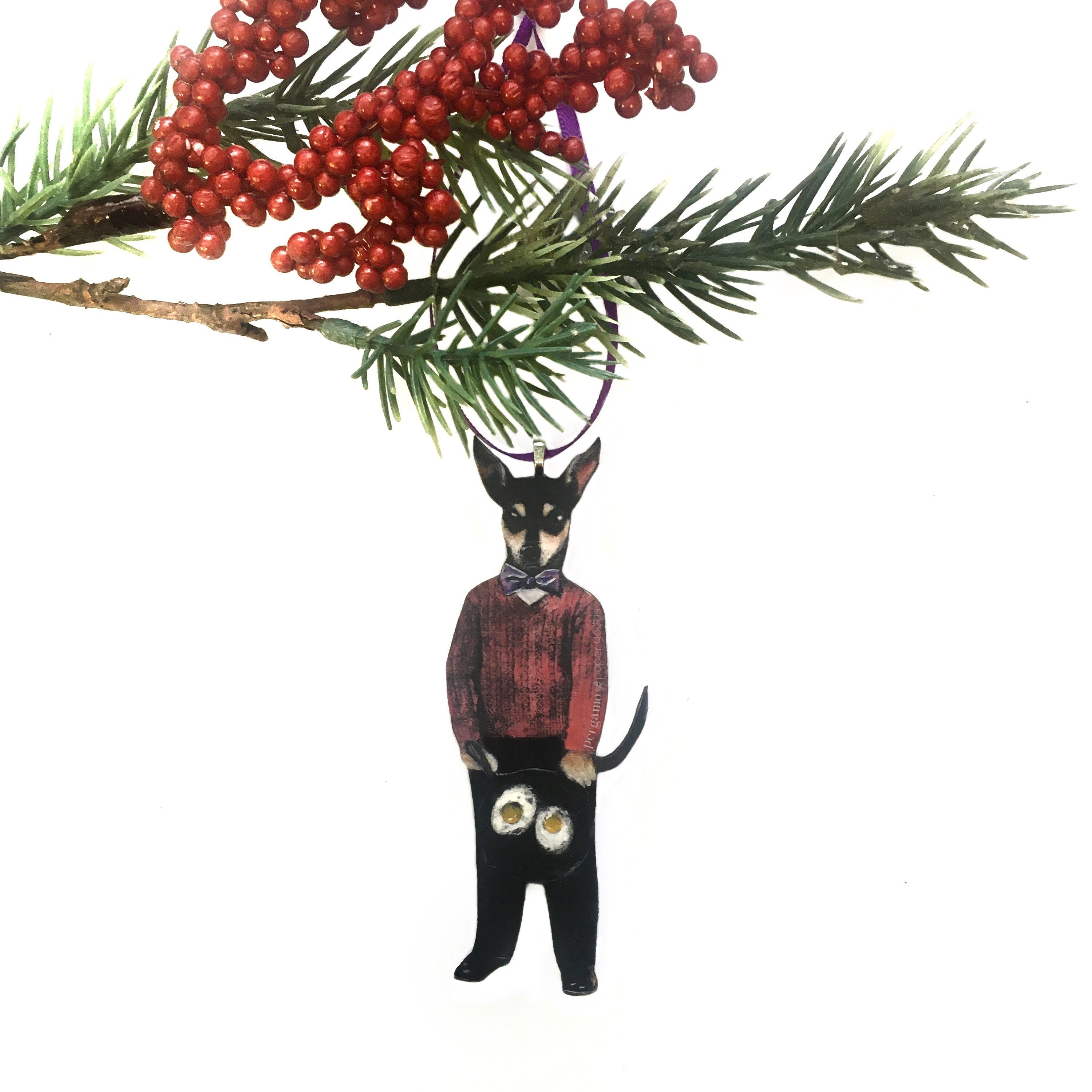 Chihuahua Christmas Ornament, Laser Cut Wood, Original Weird Ornaments, Retro Vintage Christmas, Quirky Unusual Gift, Funny Dog Rescue Gifts