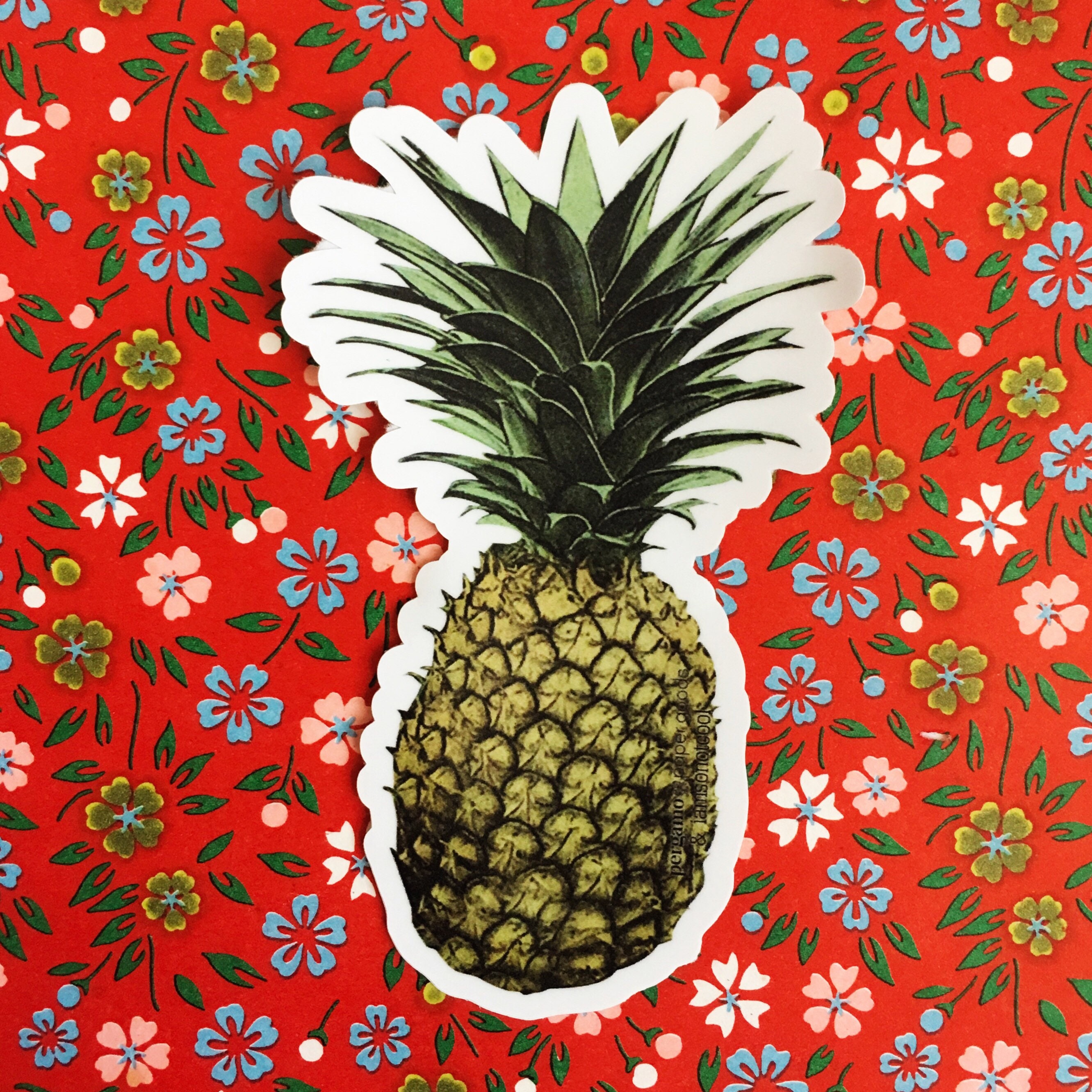 Pineapple Sticker, Vinyl Vintage Laptop Stickers, Bumper Flask Macbook Decal, Car Decals Yeti, Tropical Beachy Hawaii Luau Beach Vacation - Thumbnail 3