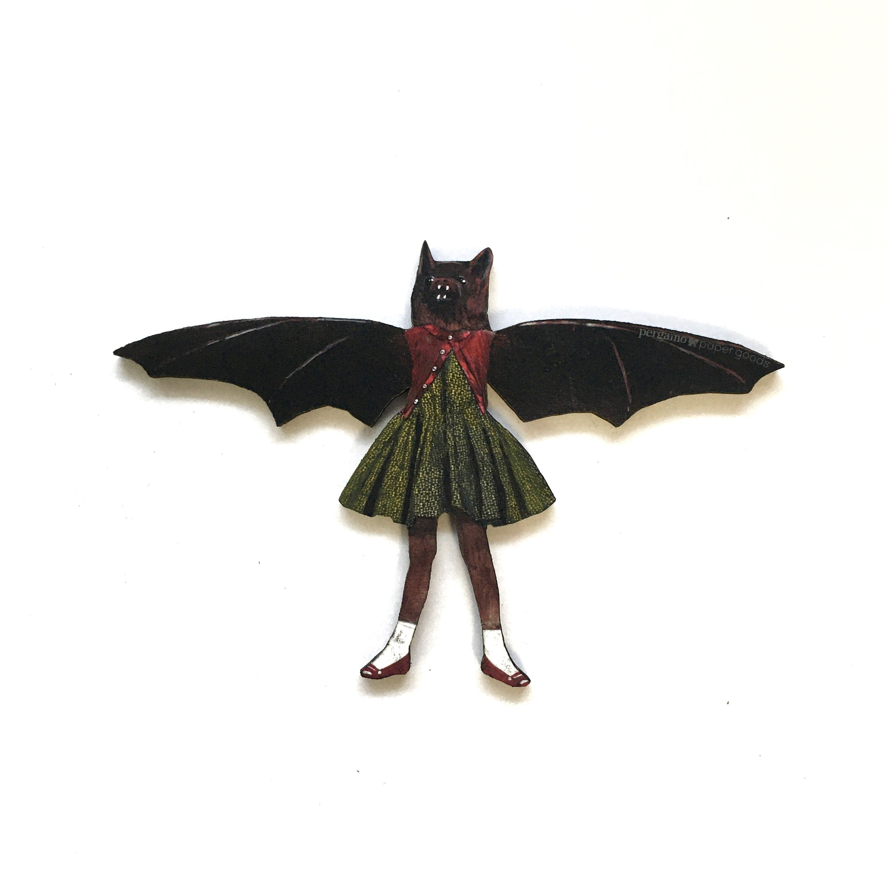 Bat Magnet, Retro Magnets Fridge, Animal Refrigerator Illustrated Weird Gifts, Vintage Illustration Collage, Stocking Stuffer - Thumbnail 3
