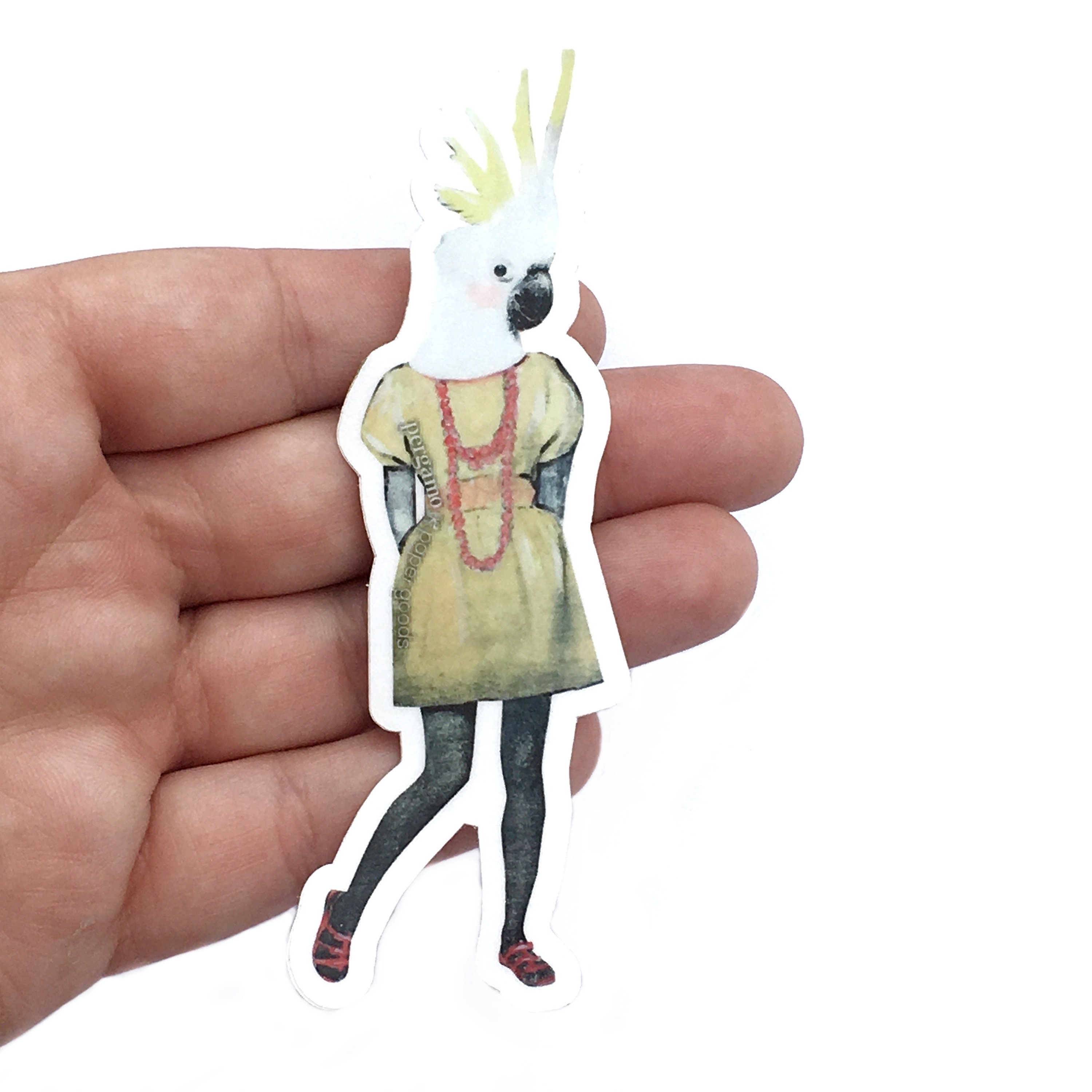Cockatoo Sticker, Weird Vinyl Stickers, Laptop Decal, Bumper Sticker Pack, Vintage BirdRetro Collage, Strange Ugly Surreal Art Cockatiel