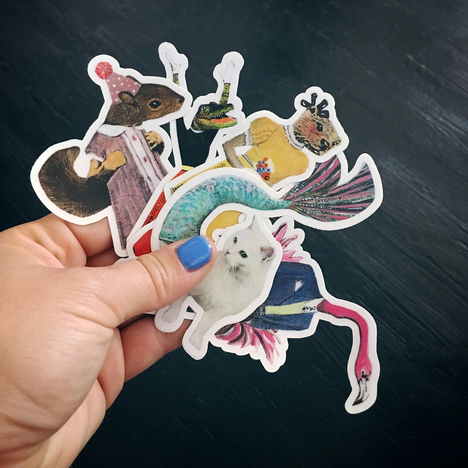 Squirrel Vinyl Sticker Pack, Waterproof Car Laptop Stickers for Bullet Journal, Outdoor Nonfade Decals, Water Bottle Weird Decal Cottagecore - Thumbnail 4