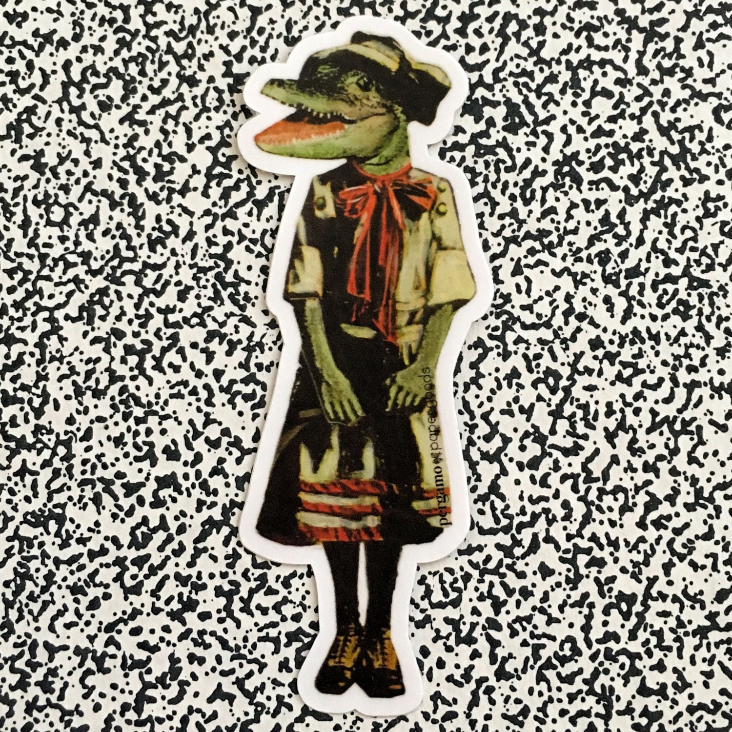 Alligator Sticker, Weird Unique Waterproof Durable Vinyl Stickers, Laptop Macbook Car Flask Outdoor Decals Old Fashioned Scout Florida Decal - Thumbnail 2