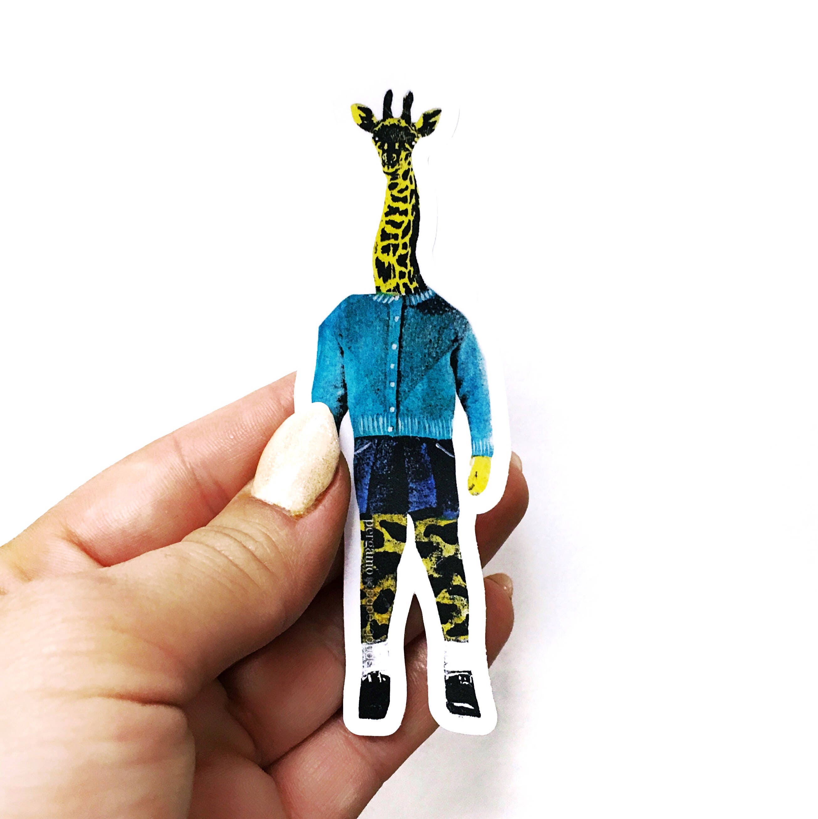 Retro Giraffe Sticker | Animal Lover Sticker | Animal Laptop Sticker | Outdoor Sticker | Yeti Sticker | Teen Gift Teen Stocking Stuffer - Thumbnail 3