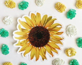 Sunflower Sticker, Flower Vinyl Stickers, Vintage Botanical Bumper Laptop Sticker Pack, Outdoor Nonfade Water bottle Decals, Wholesale Gifts