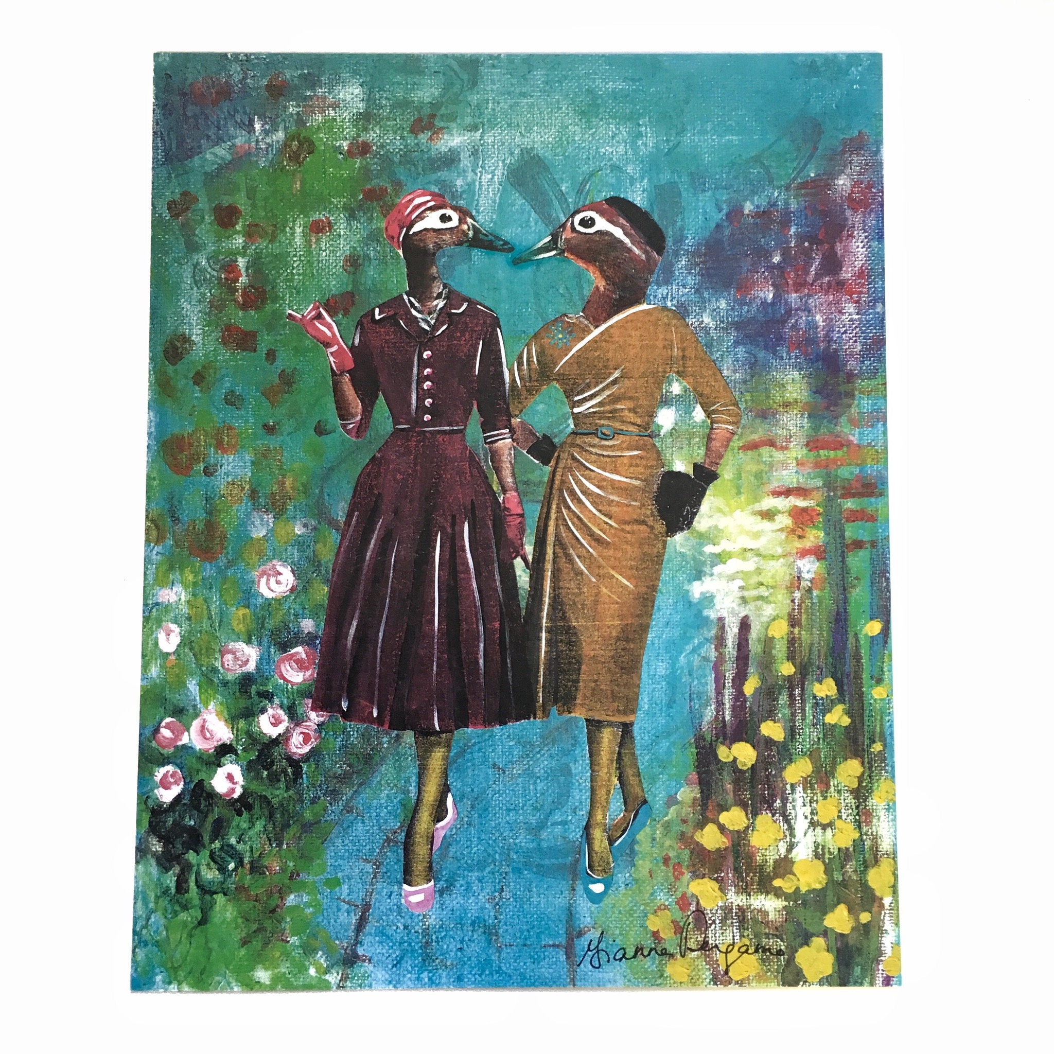 Lesbian Art Print, Maximalist Home Decor, Vintage Wall Art, Lesbian Wedding Gift Pride, Anniversary Gift, Gay Art LGBTQ Gift, Girlfriend G - Thumbnail 3