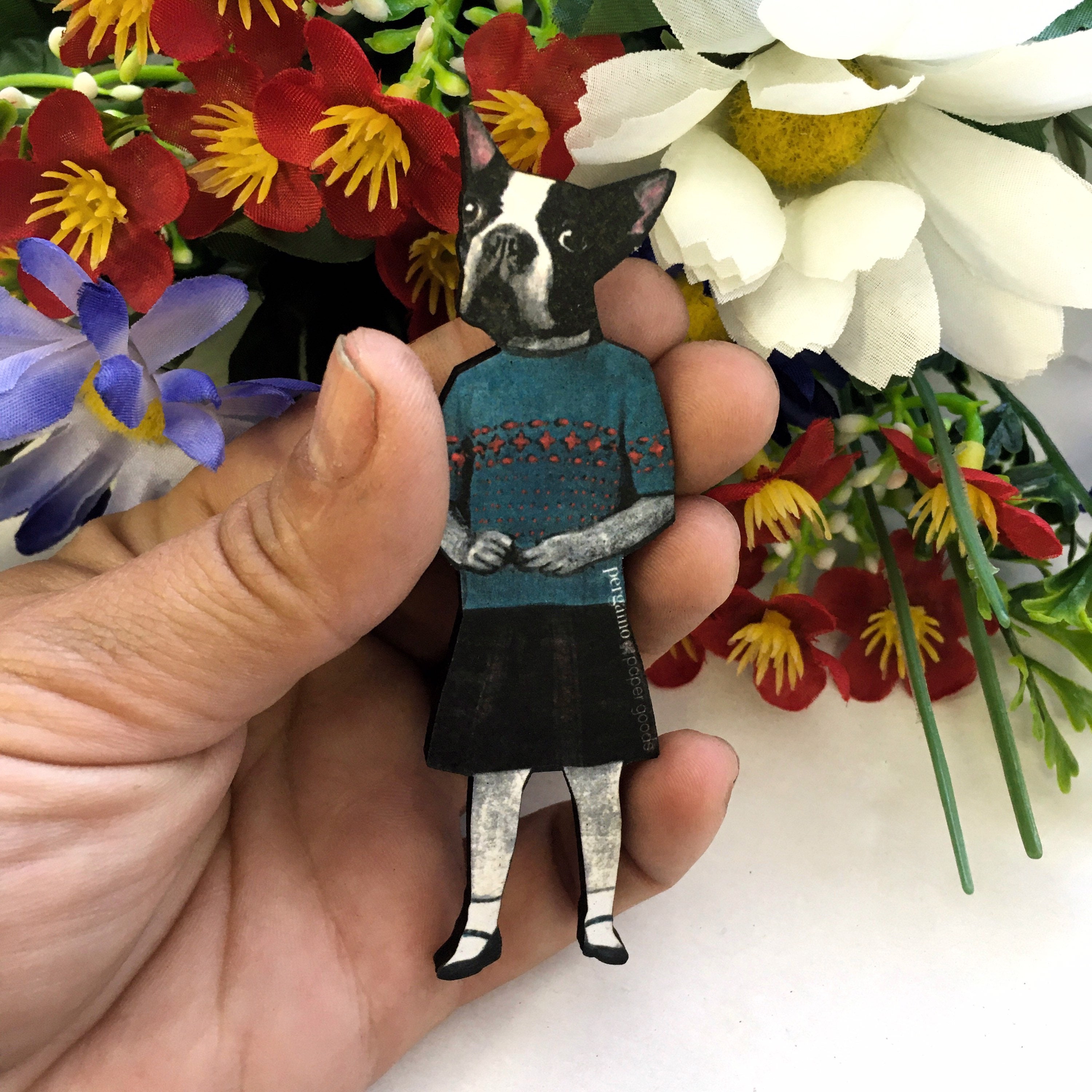 Boston Terrier Gifts, Dog Magnet, Boston Terrier Mom, Boston Terrier Art, Refrigerator Magnets Fridge, Dog Lover Gift, Dog Kitchen Gifts - Thumbnail 2