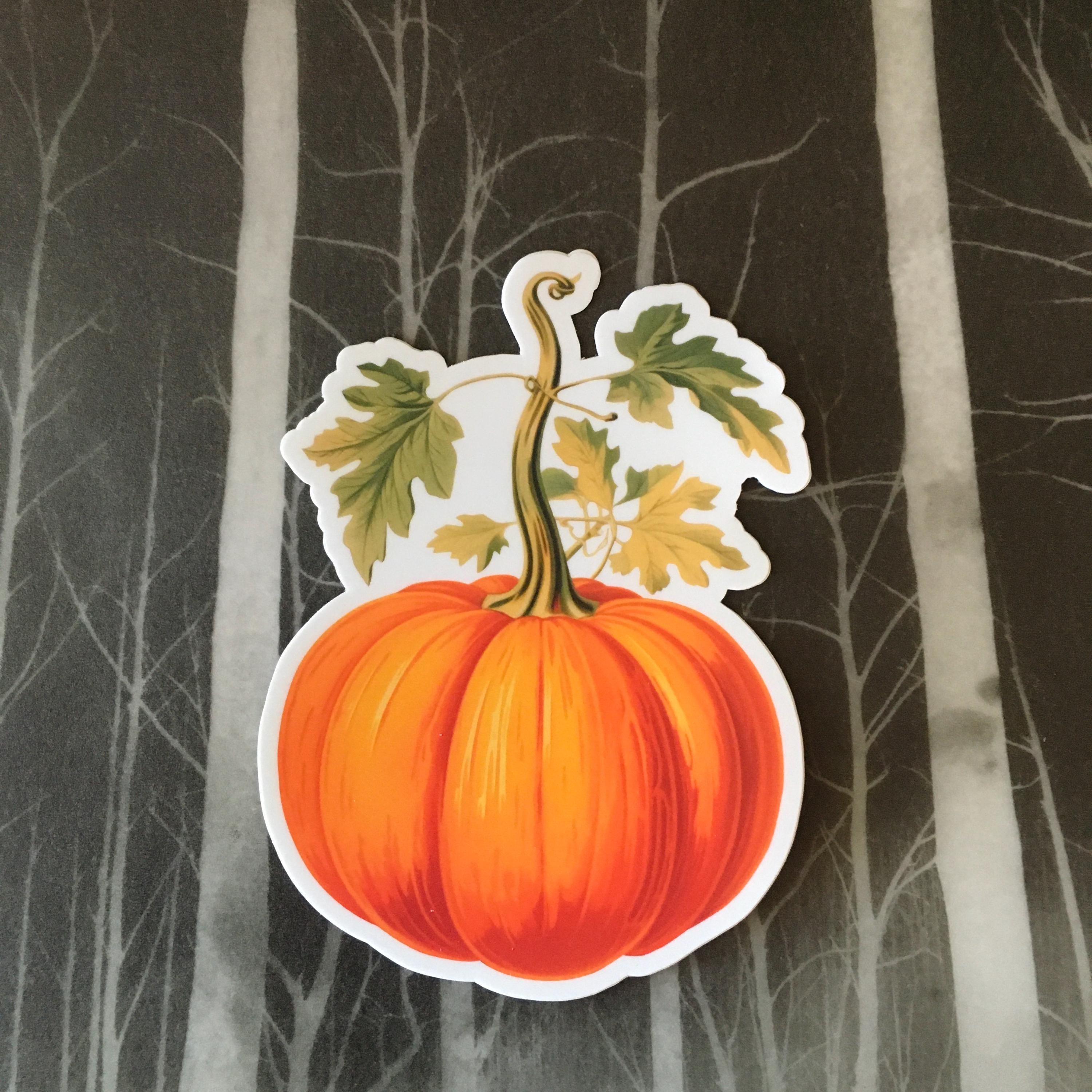 Pumpkin Vinyl Sticker, Vintage Halloween Vinyl Stickers, Creepy Scary Cool, Laptop Decals Decal Antique Retro Mix and Match Sticker Pack - Thumbnail 3