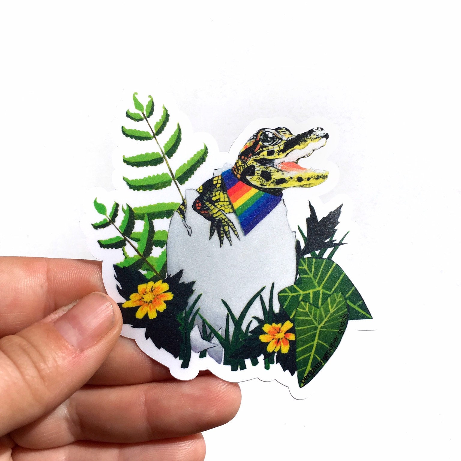 Gay Pride Sticker, Gay Stickers, Rainbow Alligator Vinyl Laptop Phone Macbook Bumper Yeti Decals, Outdoors Decal, Bisexual LGBTQ LGBT Queer
