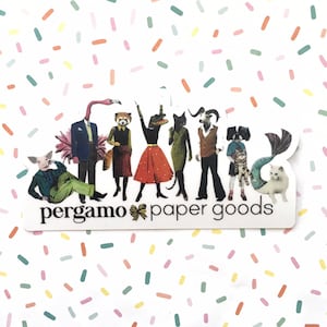 Animals Sticker, Pergamo Paper Goods Vinyl Sticker, Laptop Sticker, Outdoor Sticker, Nonfade Sticker, Waterbottle Sticker, Sticker Bomb