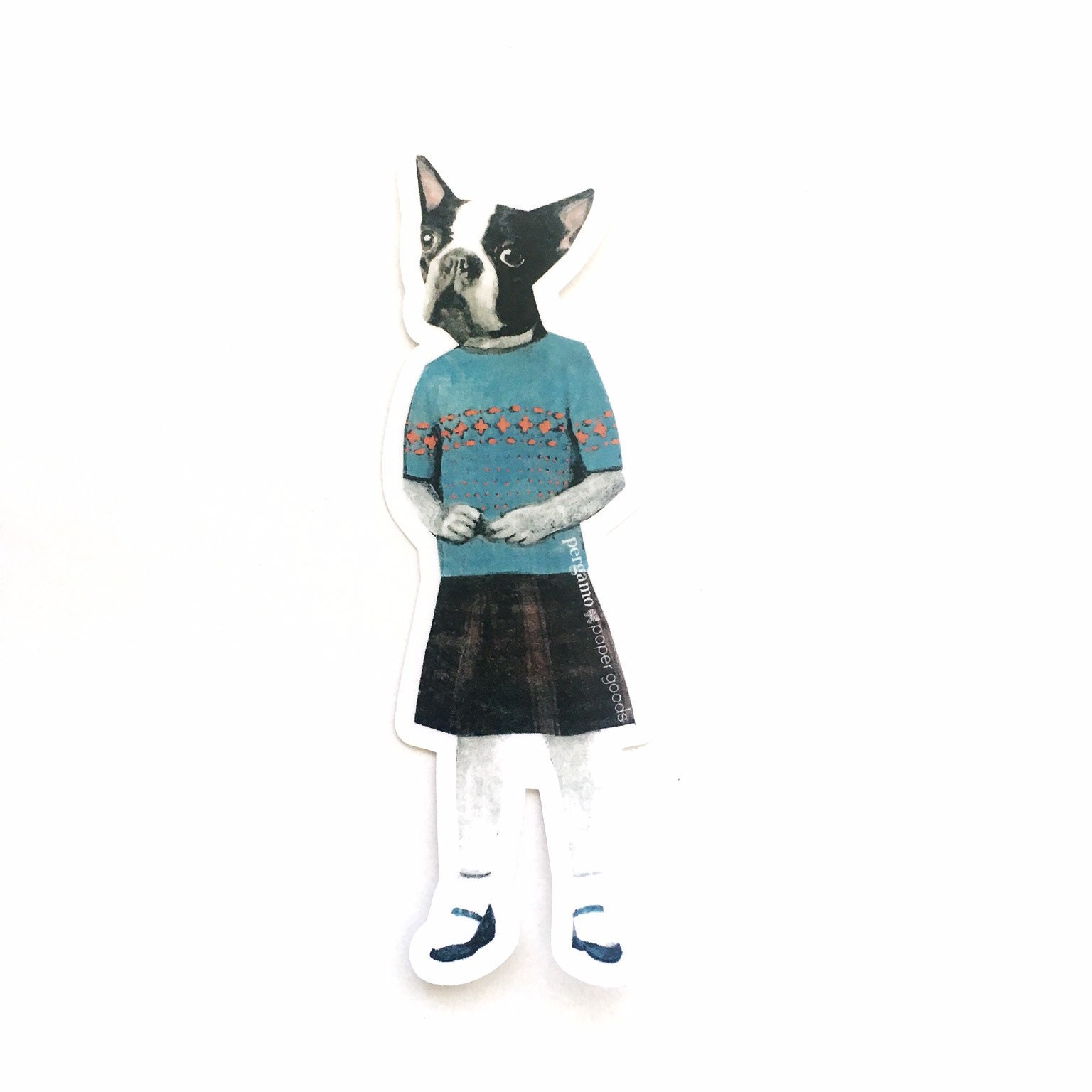Boston Terrier Decal, Weird Dog Stickers Laptop, Bumper Sticker Pack, Durable Waterproof Car Decals Vintage Outdoor, Teen Stocking Stuffer - Thumbnail 3